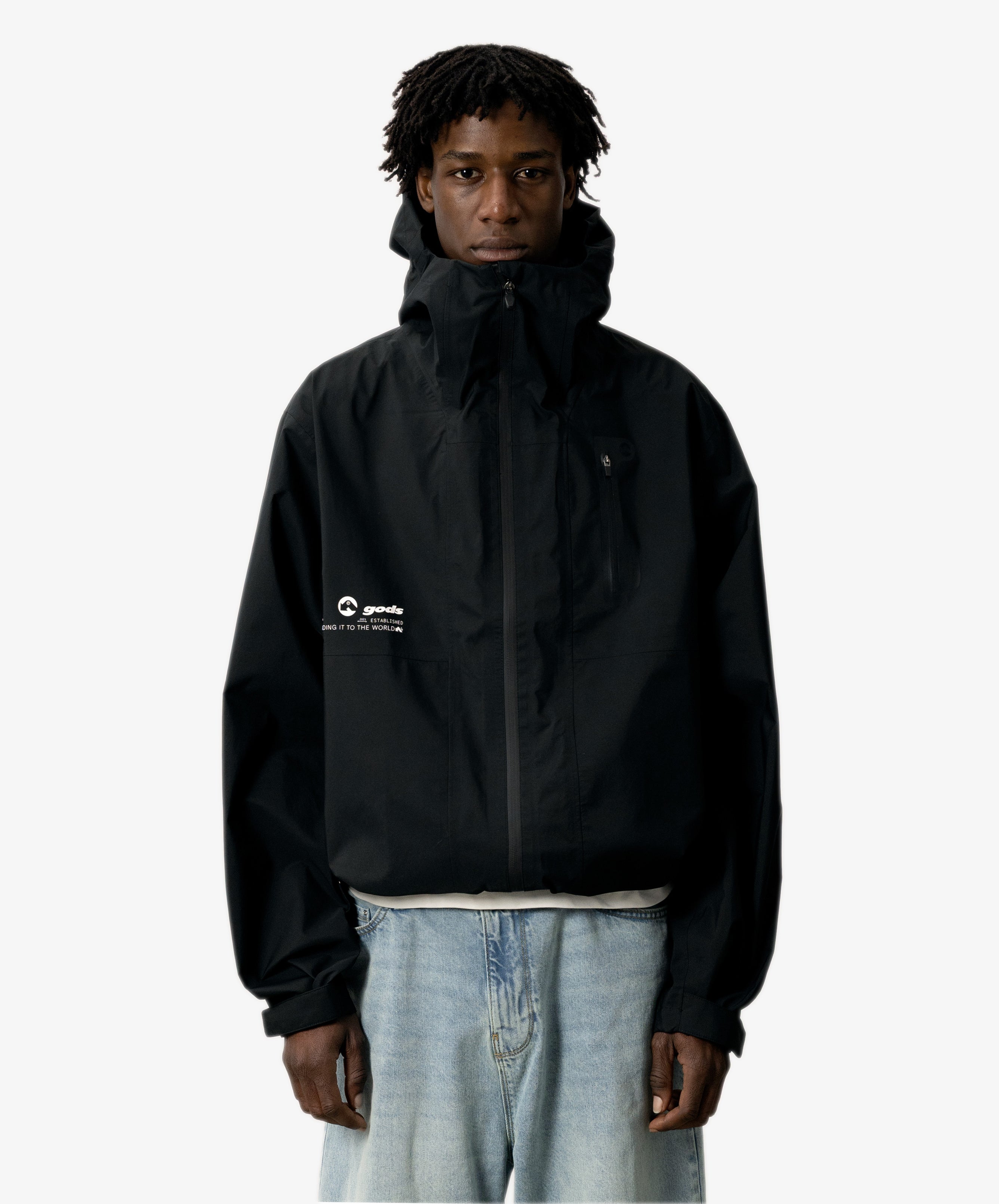 Chaqueta técnica negra 3 capas GODS® streetwear edición limitada