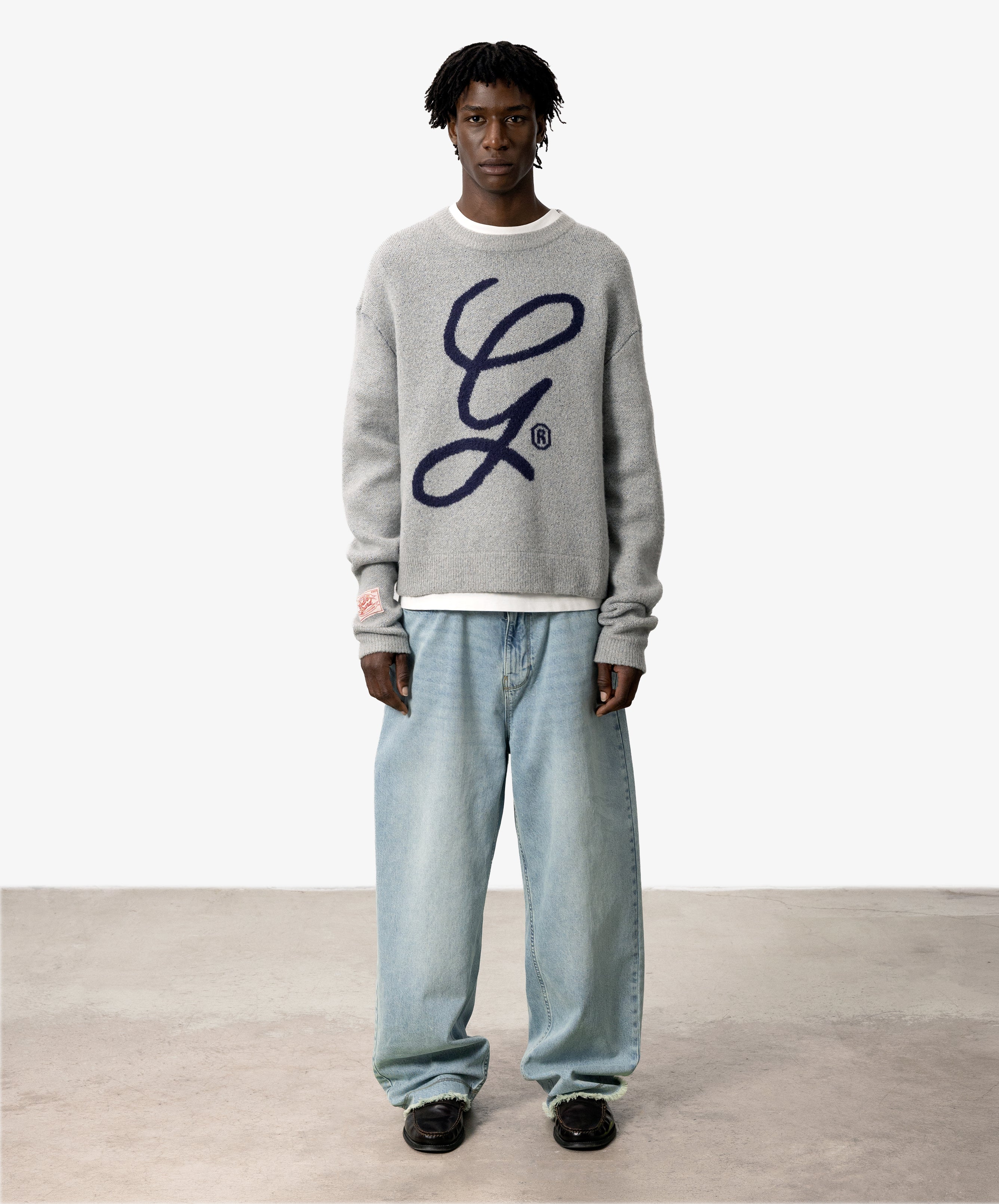 G'S Knitted Sweater Light Grey