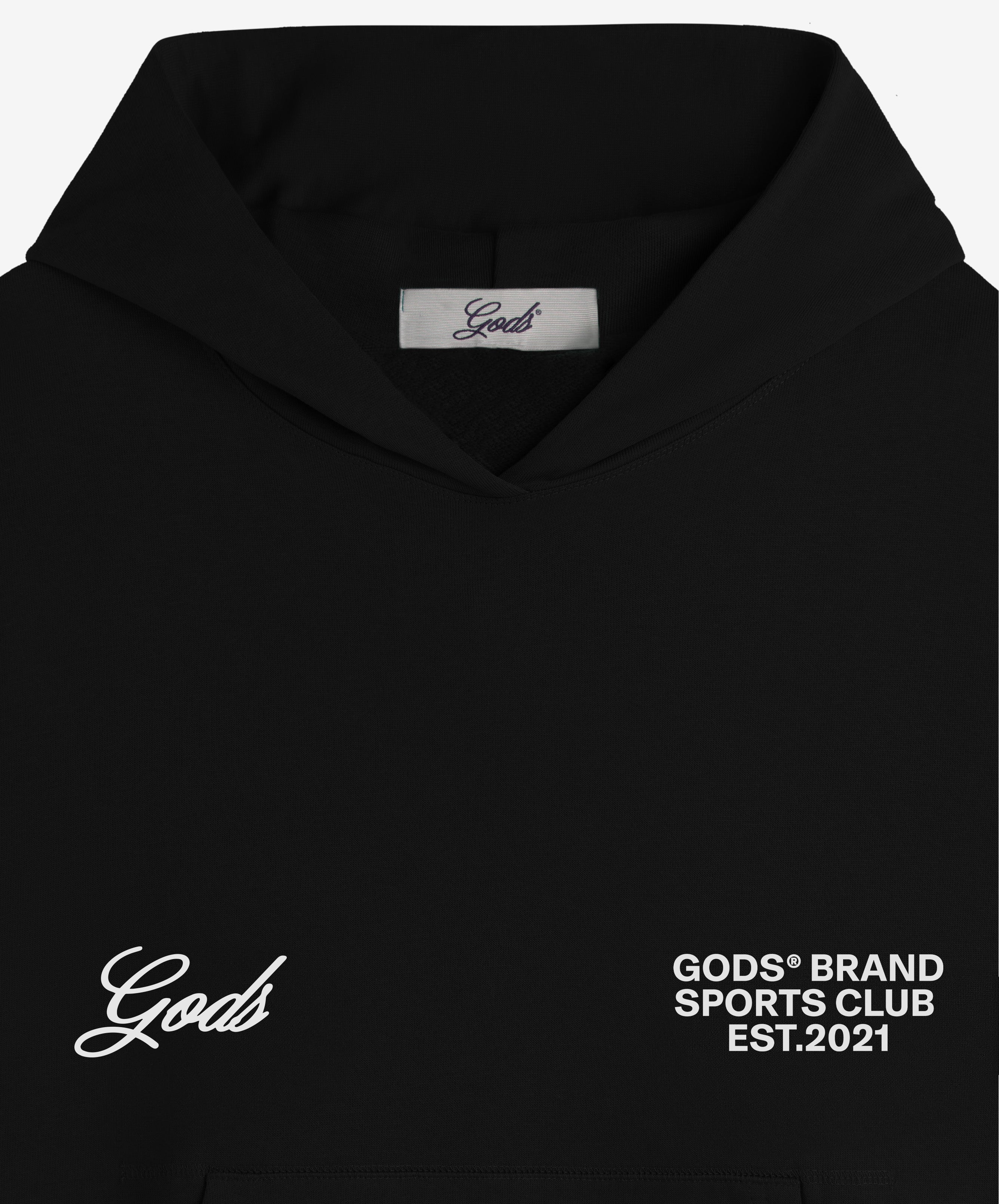 Gods® Brand Sports Club Hoodie Black
