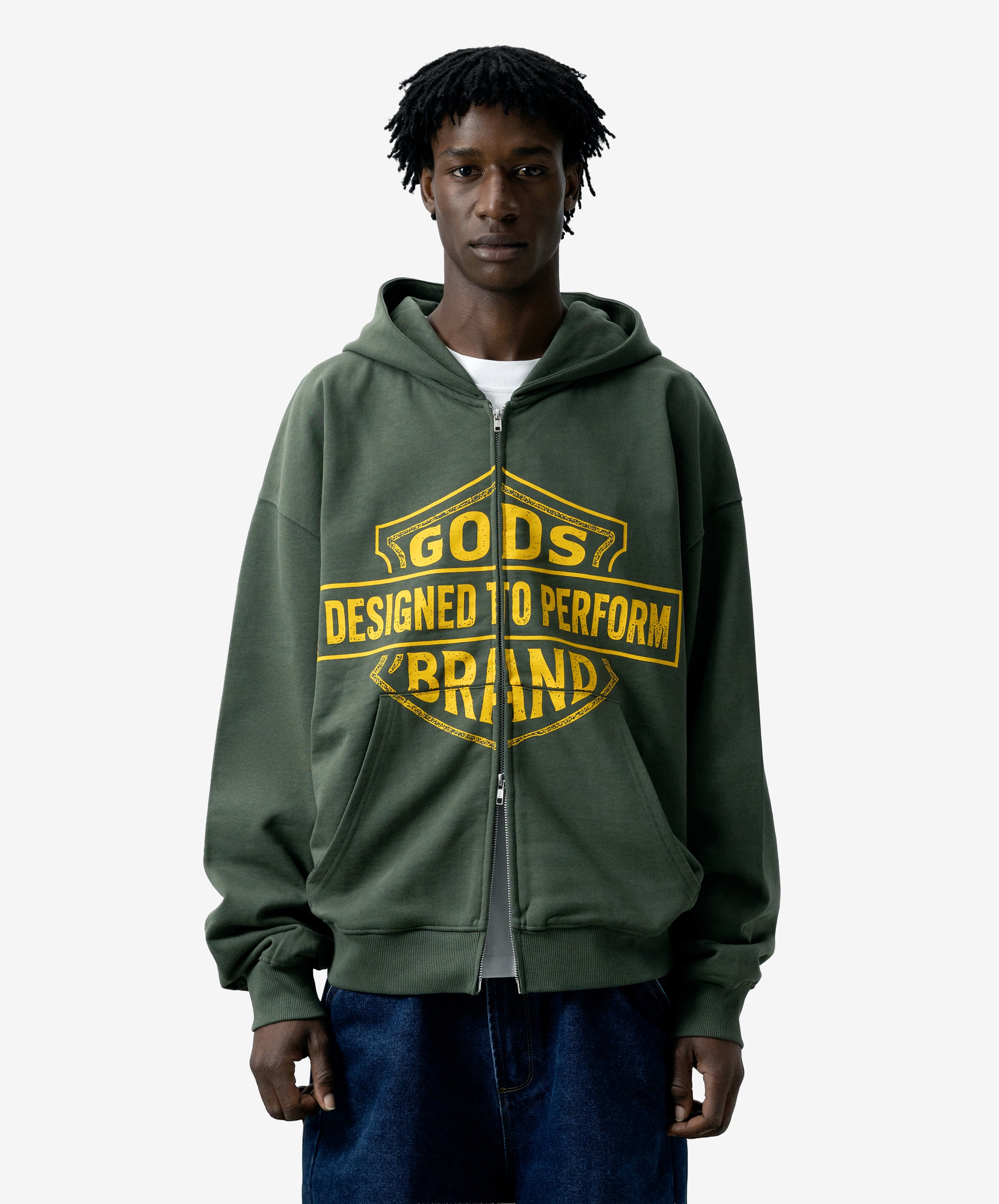 Designed To Perform Zipper Green