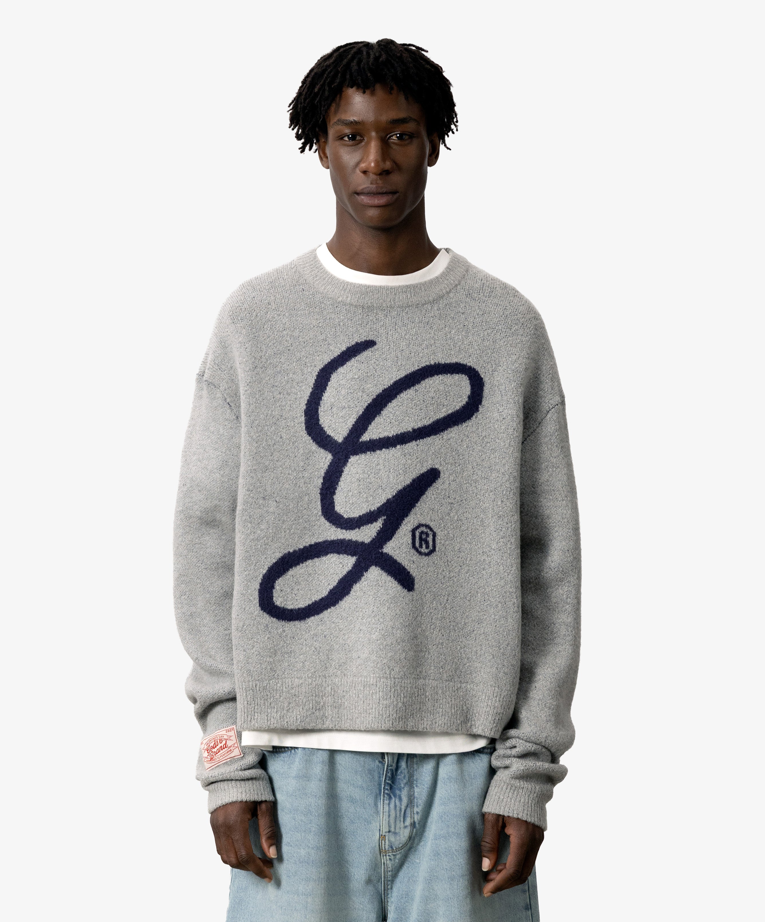 G'S Knitted Sweater Light Grey