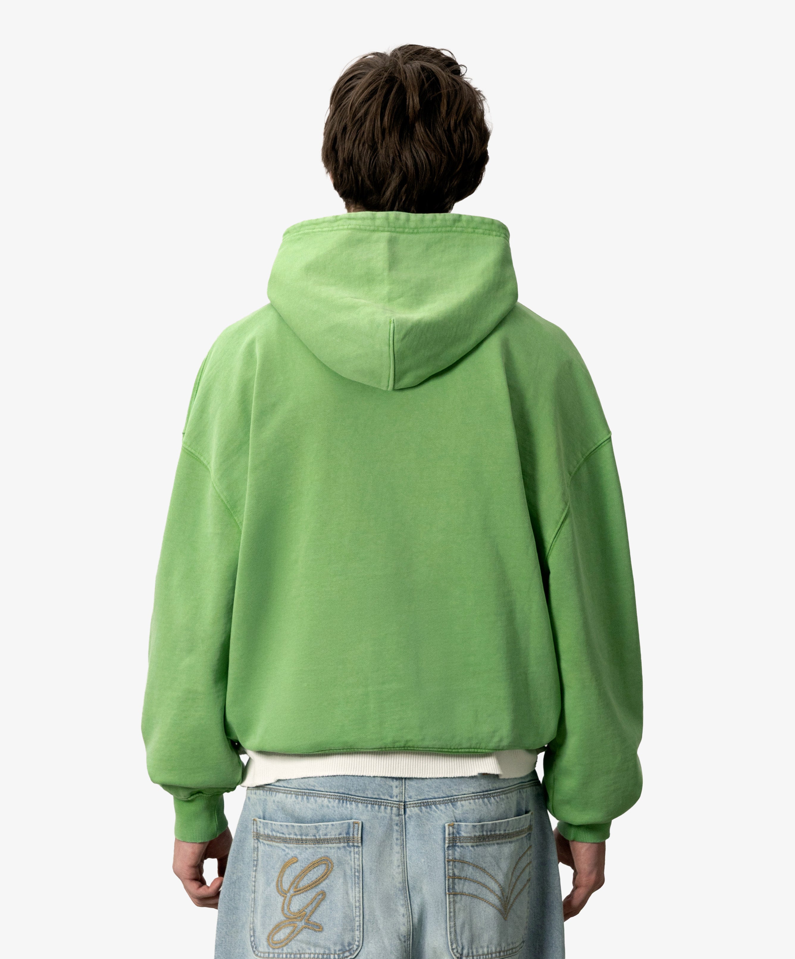 Star Washed Hoodie Green