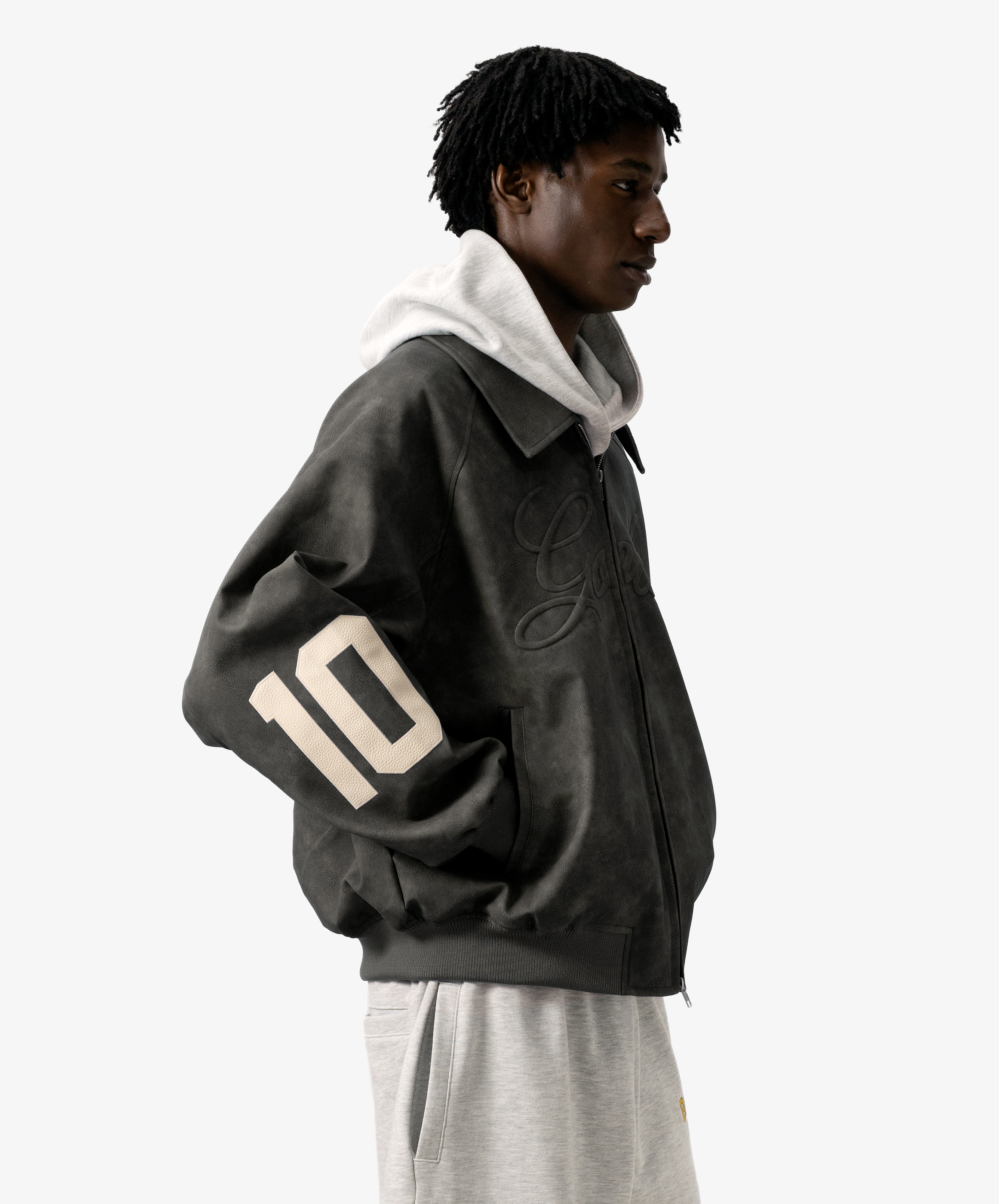 Vegan Leather Jacket Dark Grey