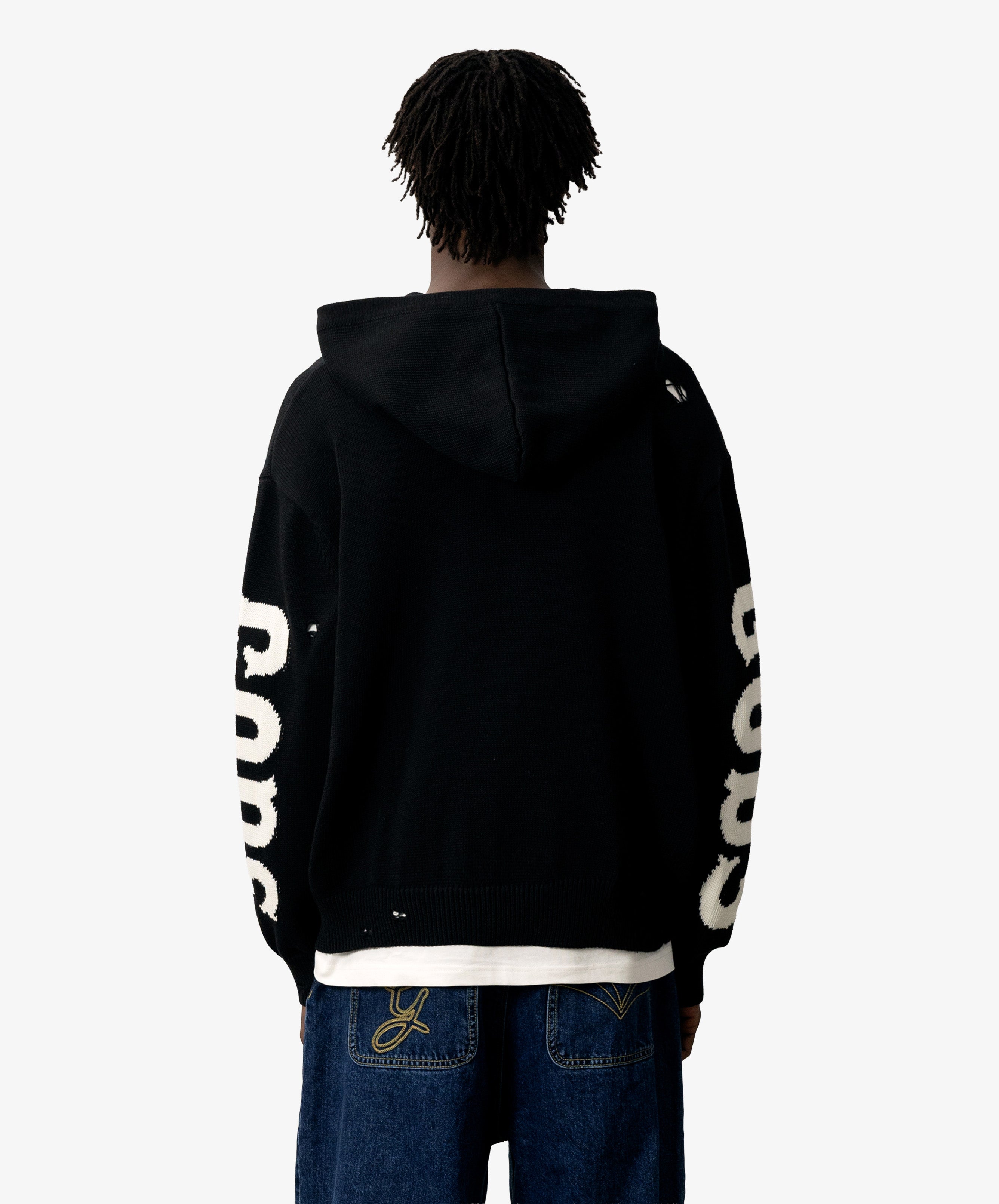 G Knitted Zipper Black