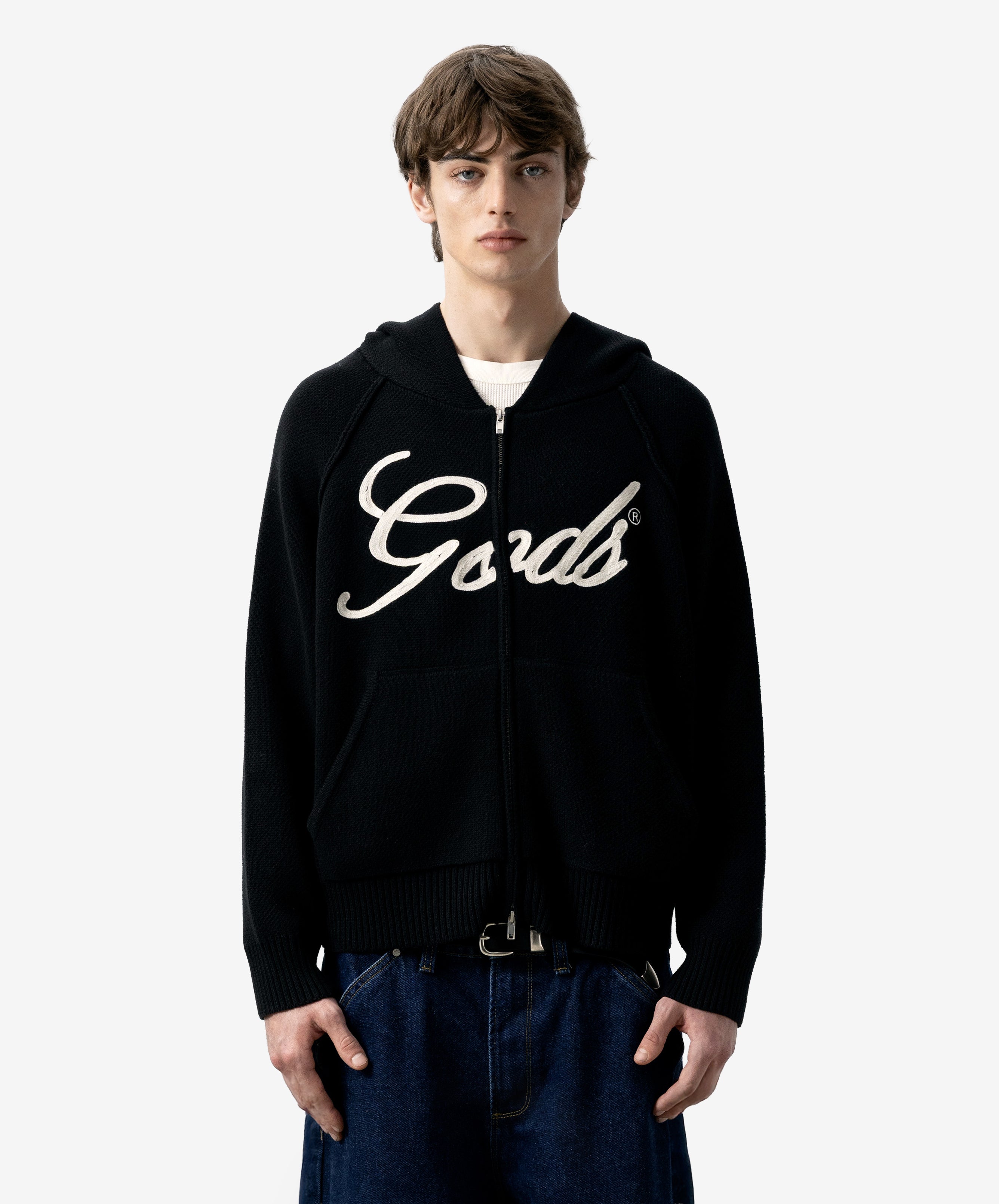 Gods Knitted Zipper Black