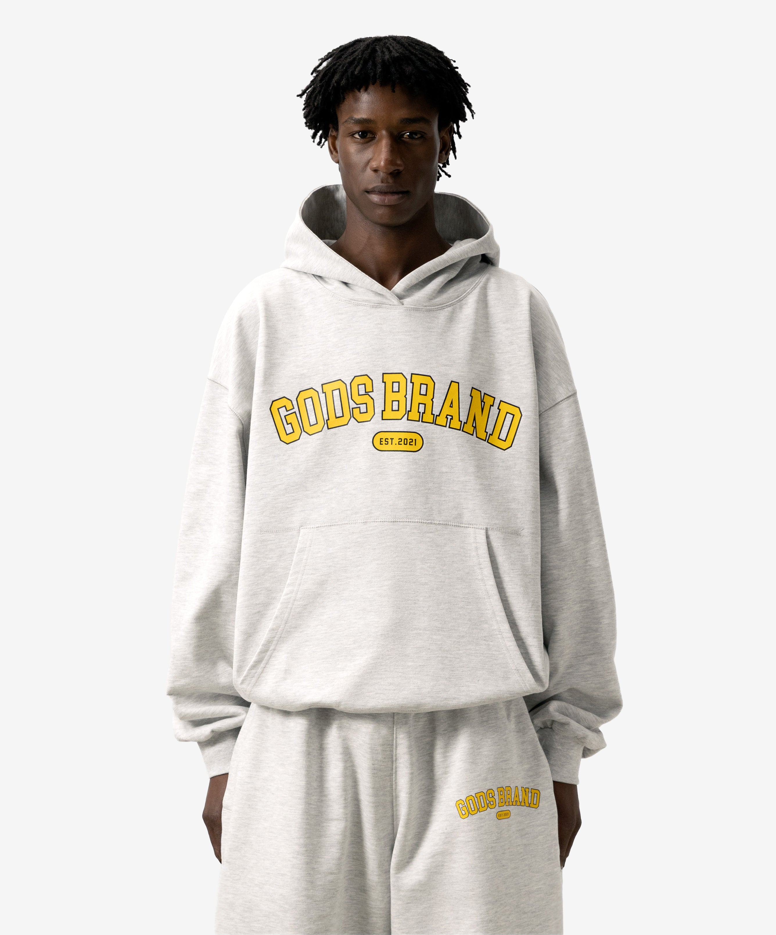 Godsbrand Cropped Hoodie Gray Melange