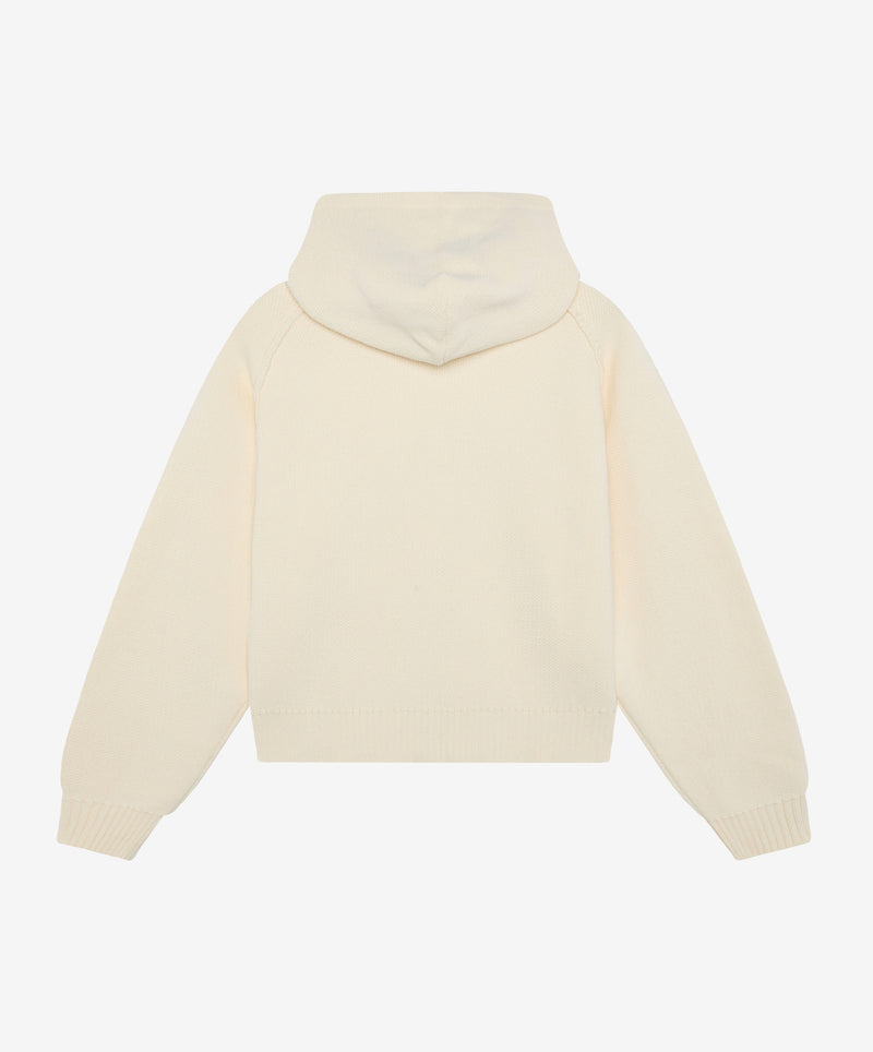 Script Knitted Zipper White