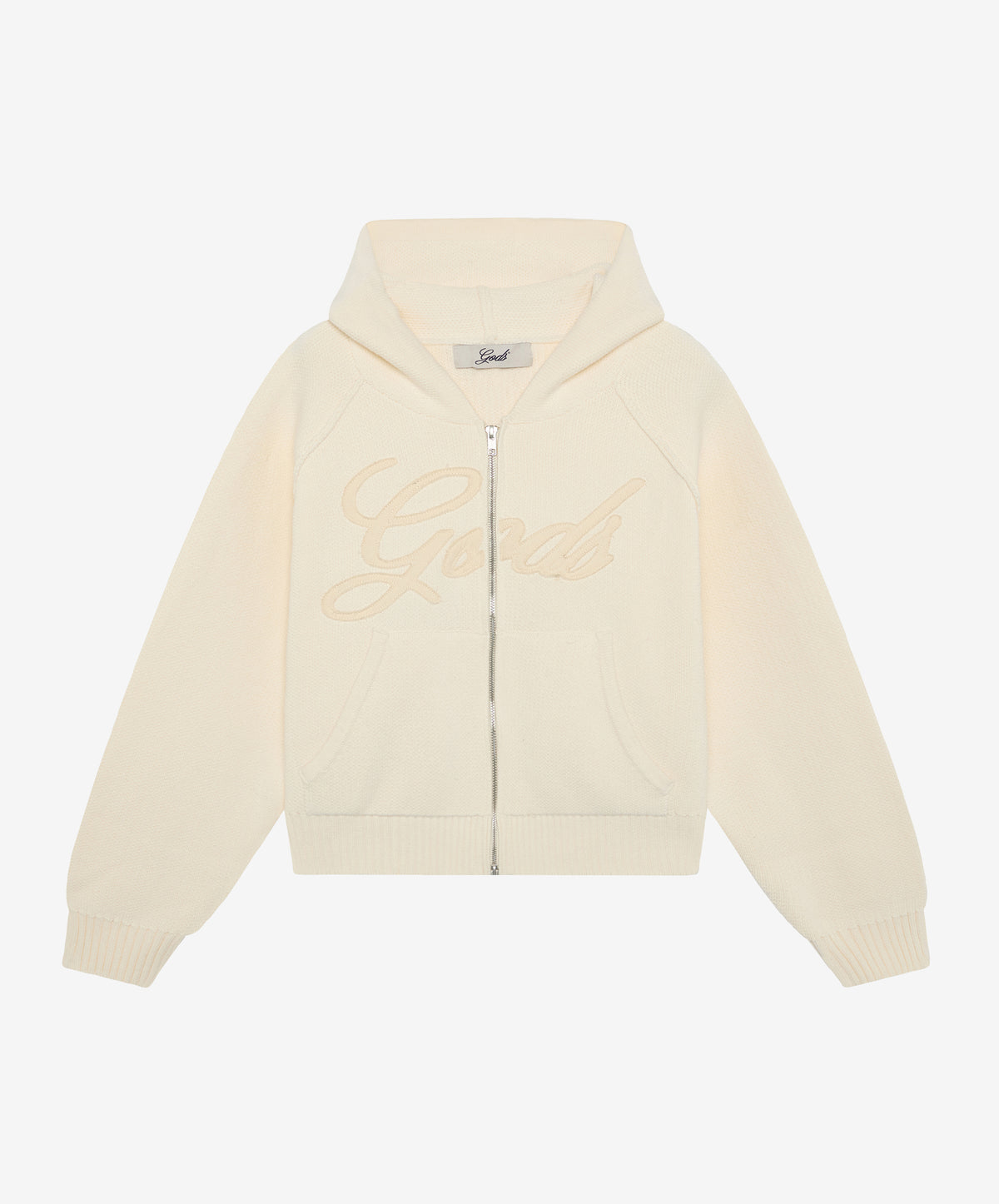 Script Knitted Zipper White