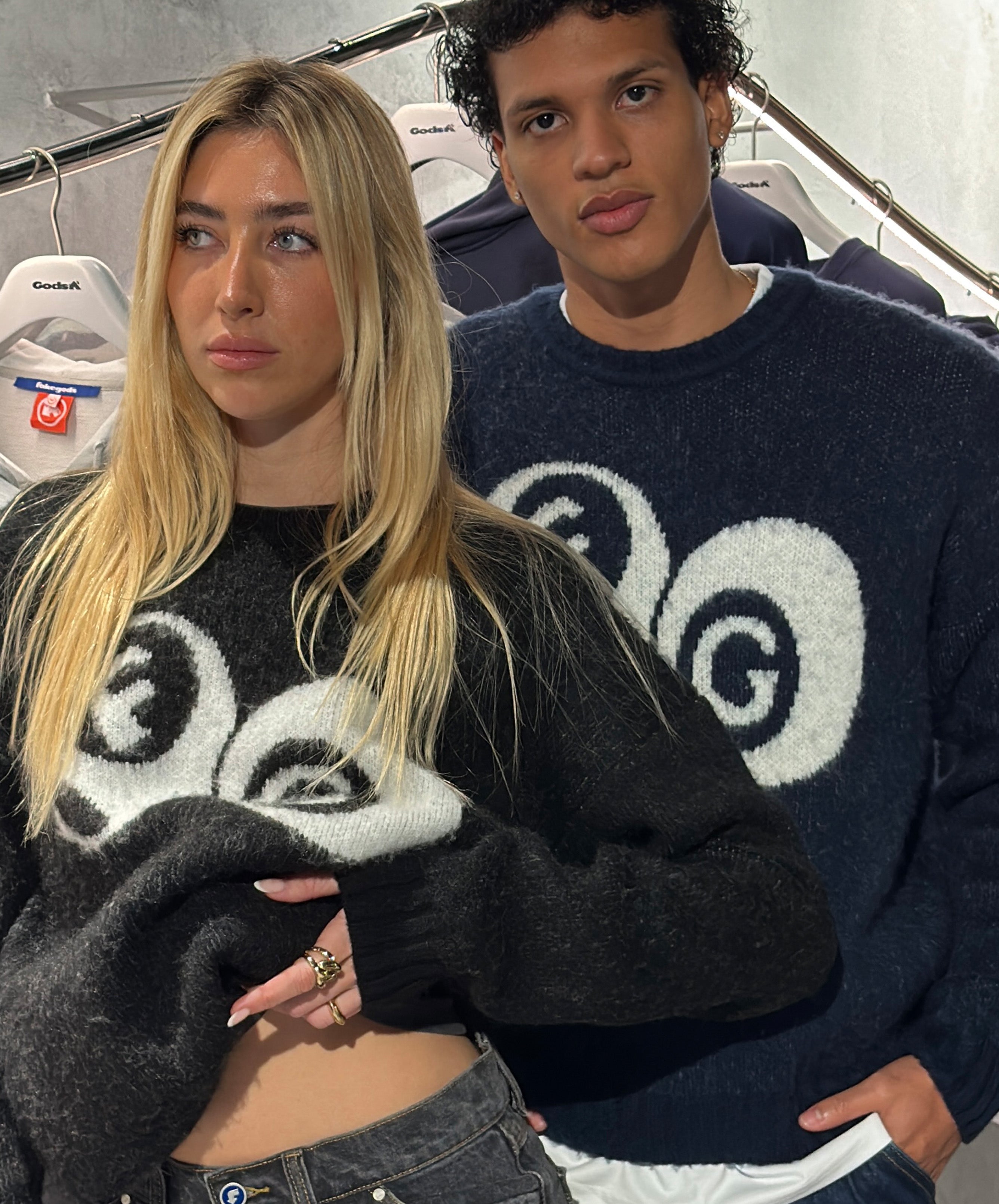 Billiard Knitted Mohair Sweater Navy