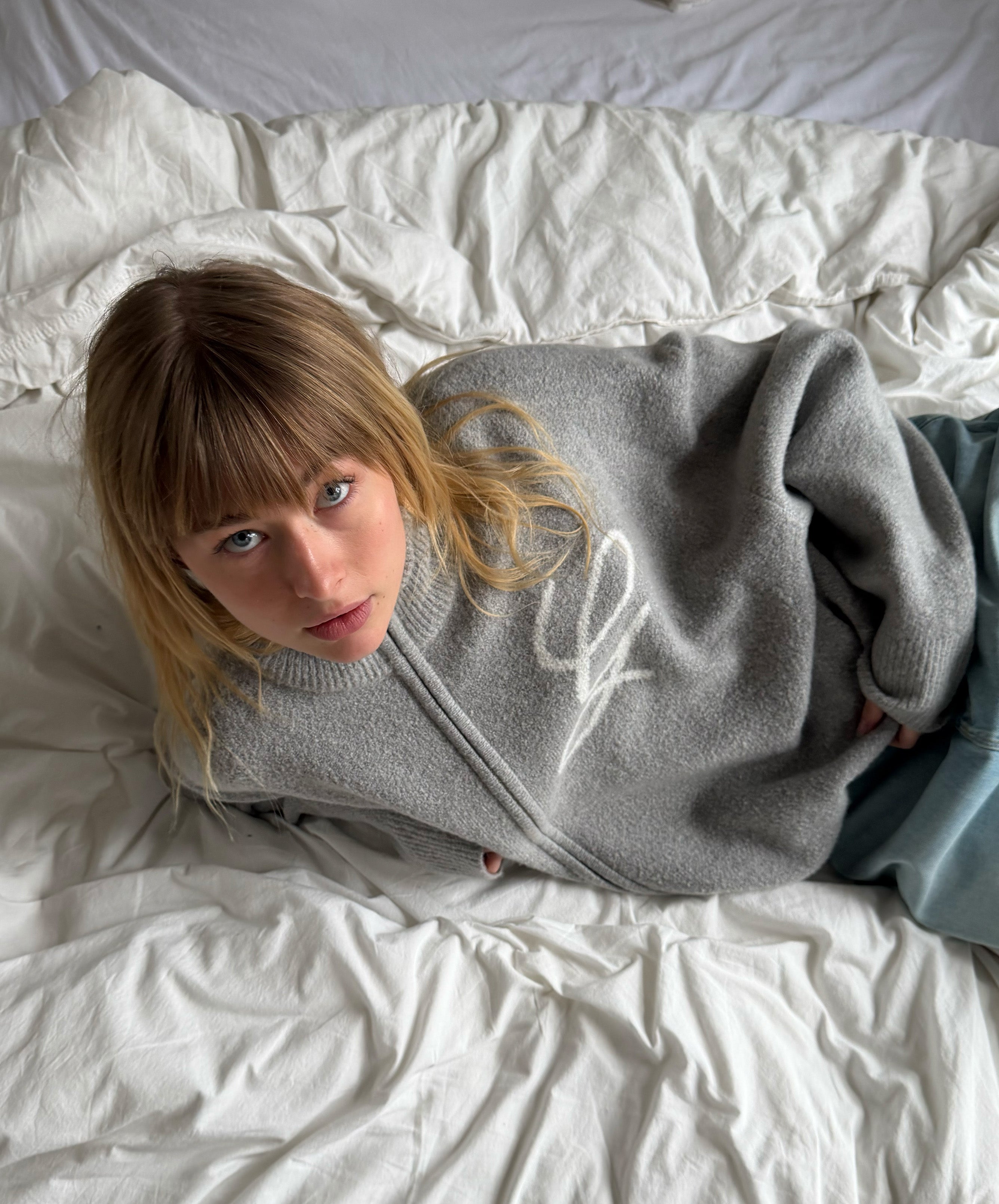 G'S Knitted Zipper Light Grey