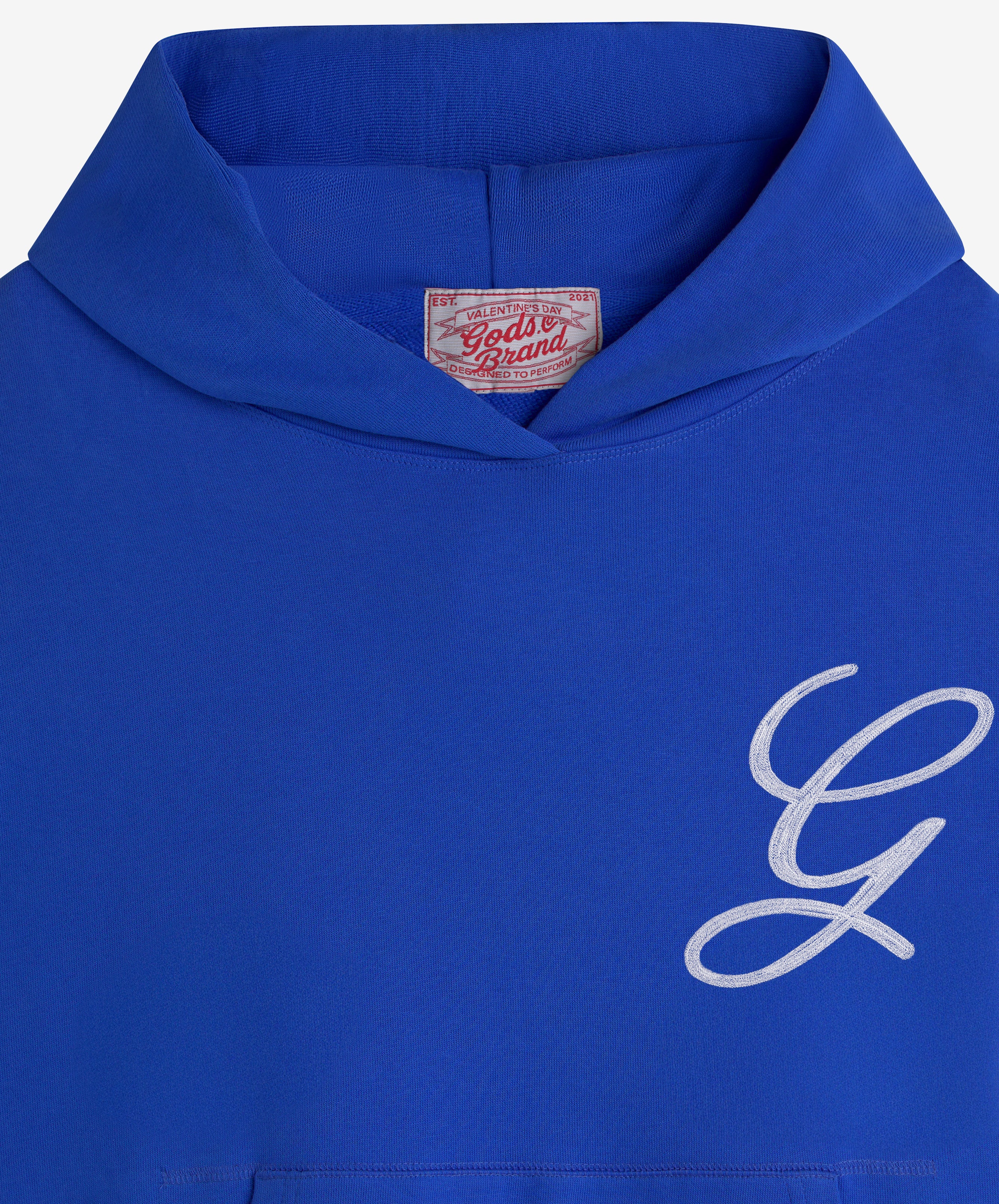 Love Script Hoodie Blue