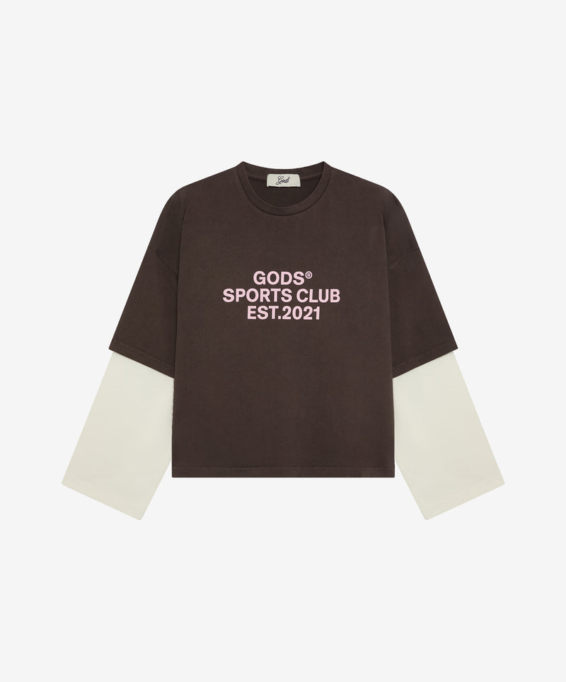Sports Club Double Sleeve Brown