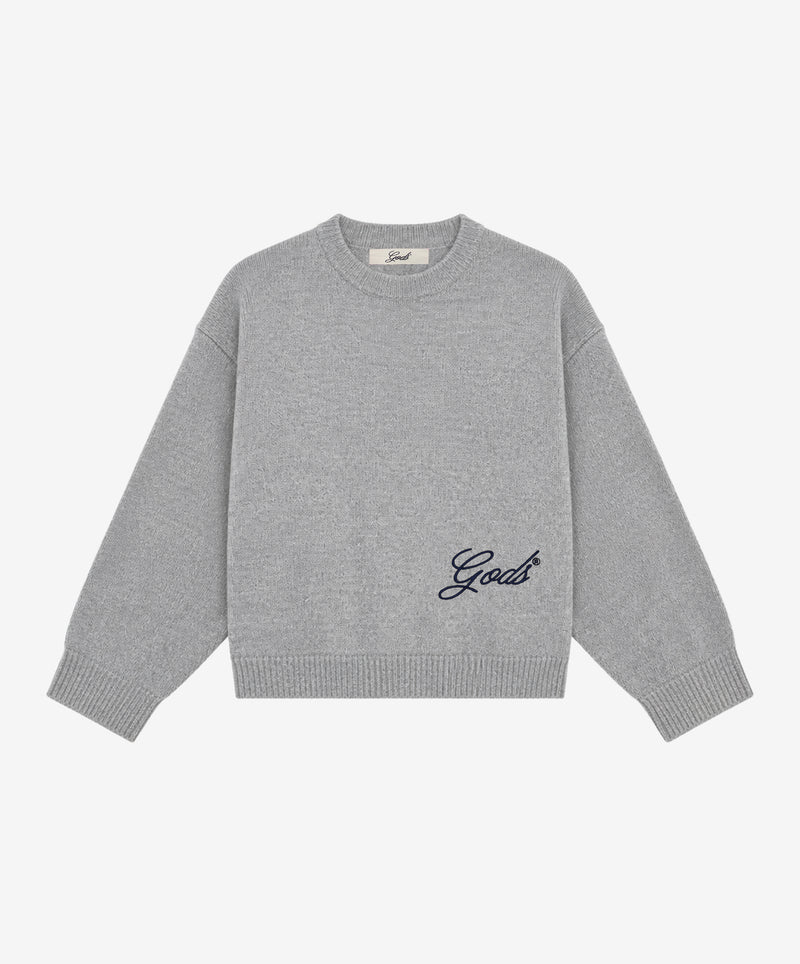Handwritten Knitted Sweater Light Grey