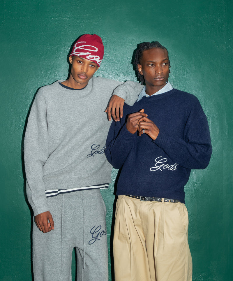 Handwritten Knitted Jogger Light Grey