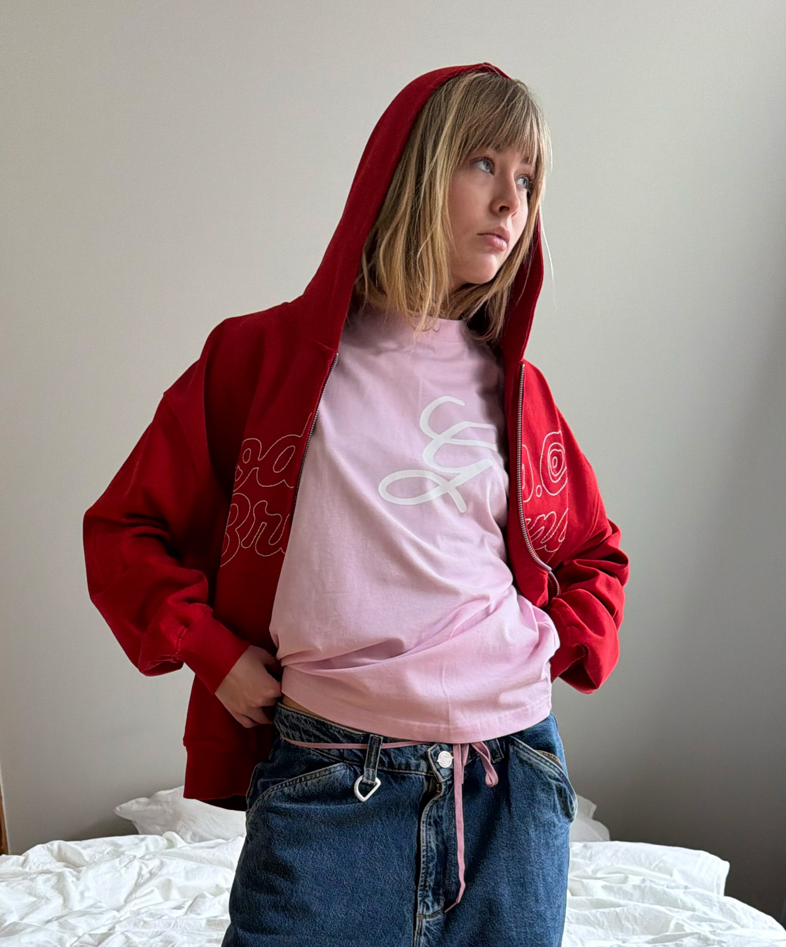 Love Script Boxy Tee Rose