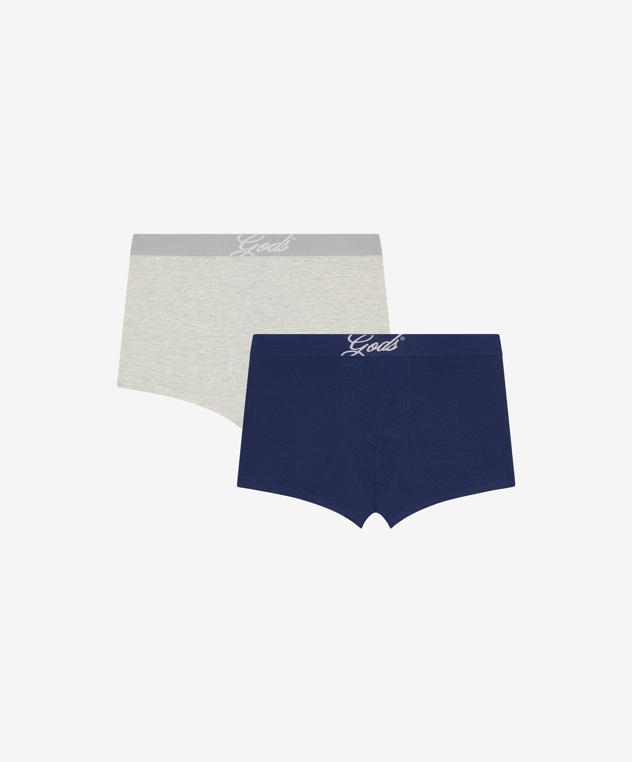 Gods Boxers Grey and Navy Pack