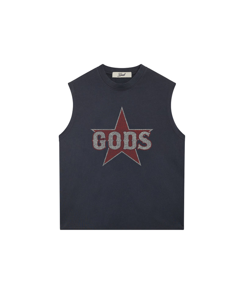 Star Sleeveless Tee Dark Grey