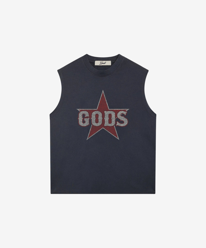 Star Sleeveless Tee Dark Grey