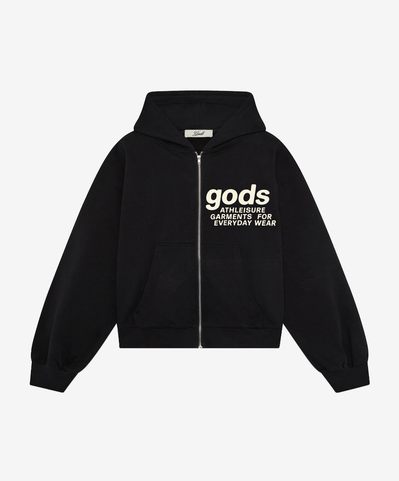 Puffy Athleisure Zipper Black