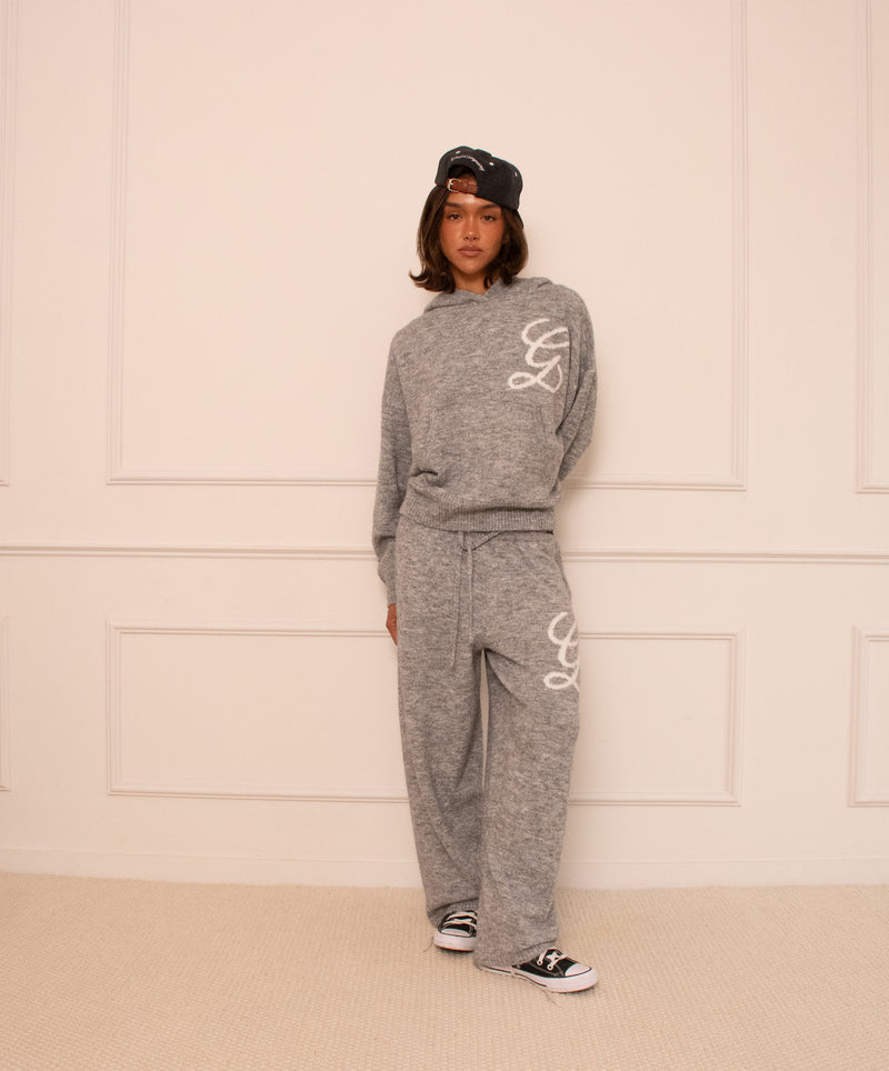 Jacquard Knit Pants Grey