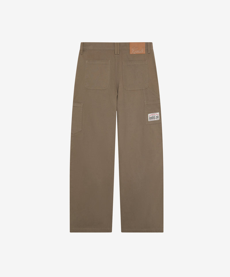 Double Knee Washed Pants Brown
