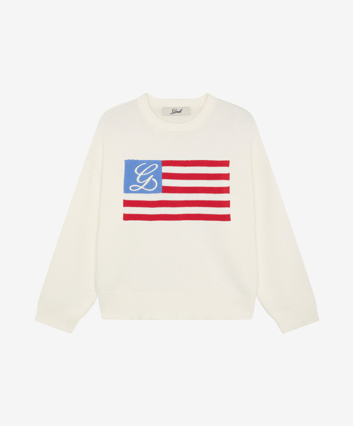 Flag Knitted Sweater Cream