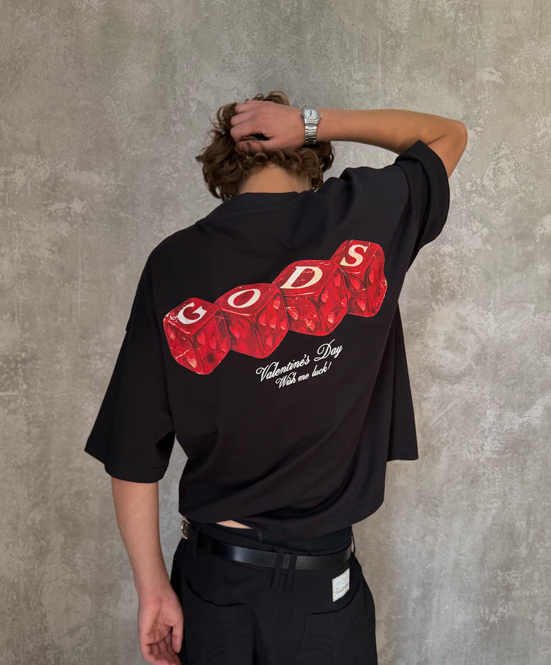 Red Dice Tee Black