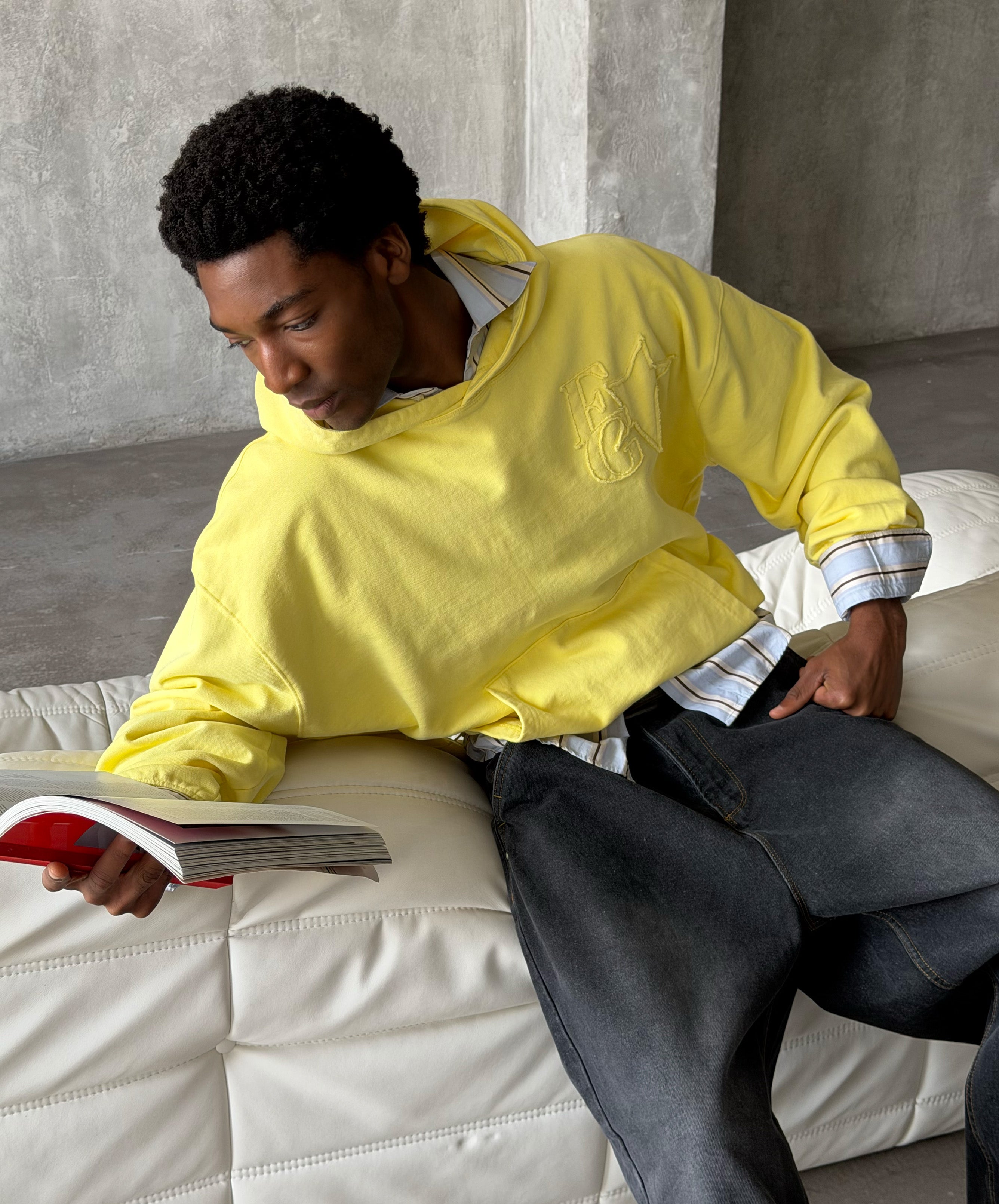 Star Washed Hoodie Yellow