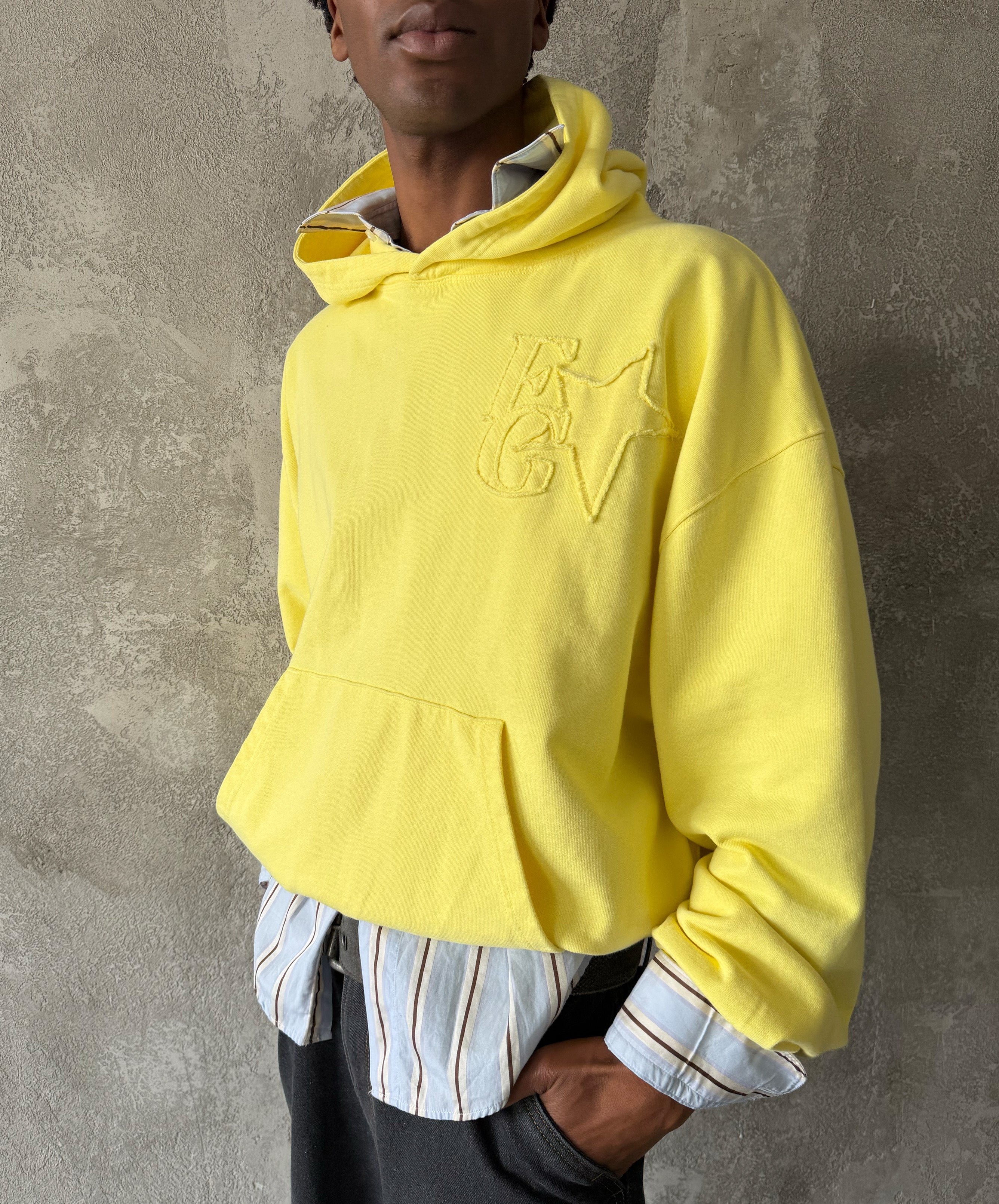 Star Washed Hoodie Yellow