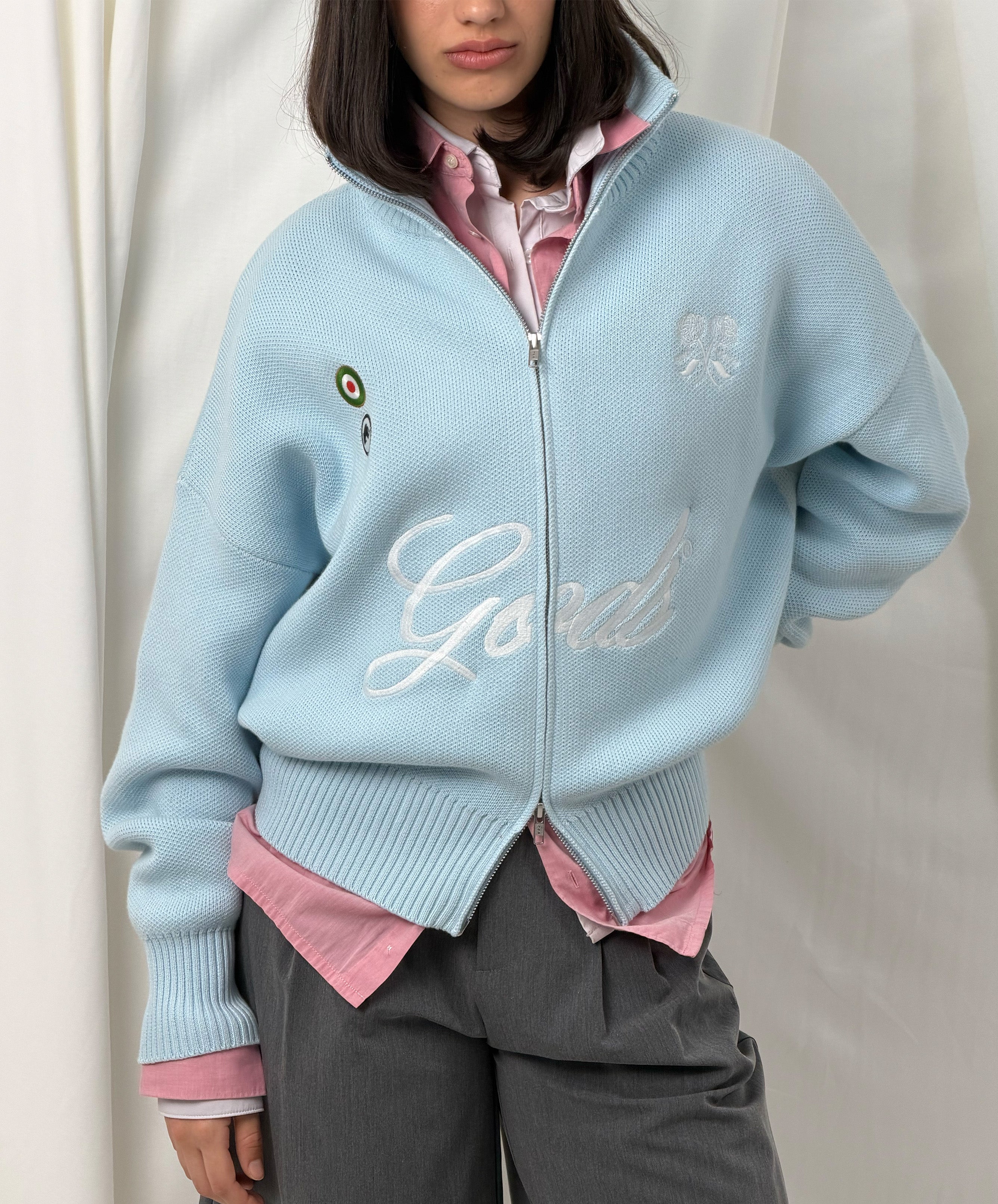 Gods Knitted Zipper Blue