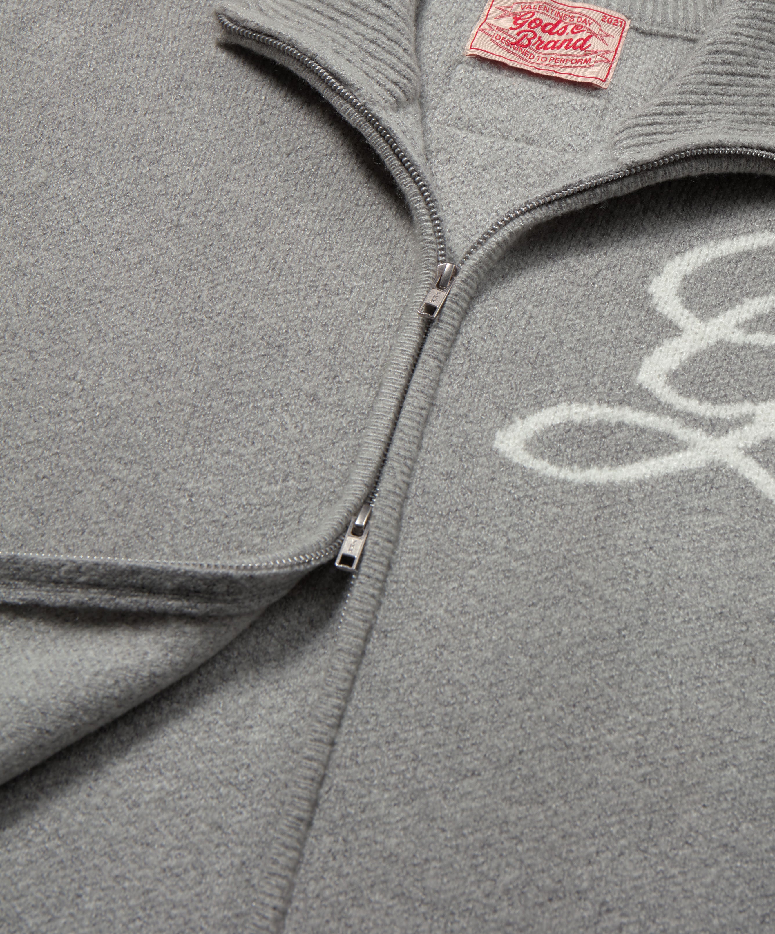 G'S Knitted Zipper Light Grey