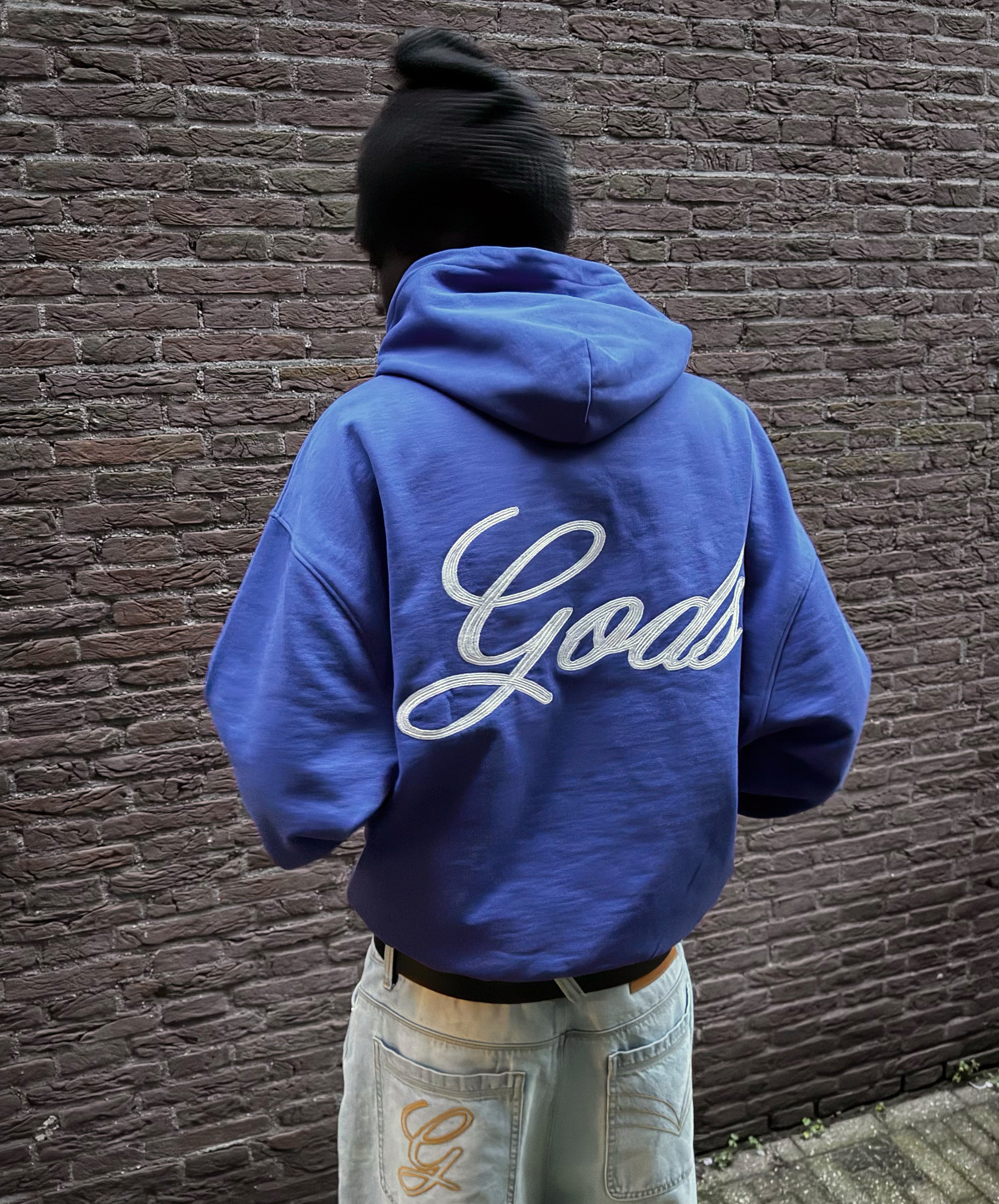 Love Script Hoodie Blue