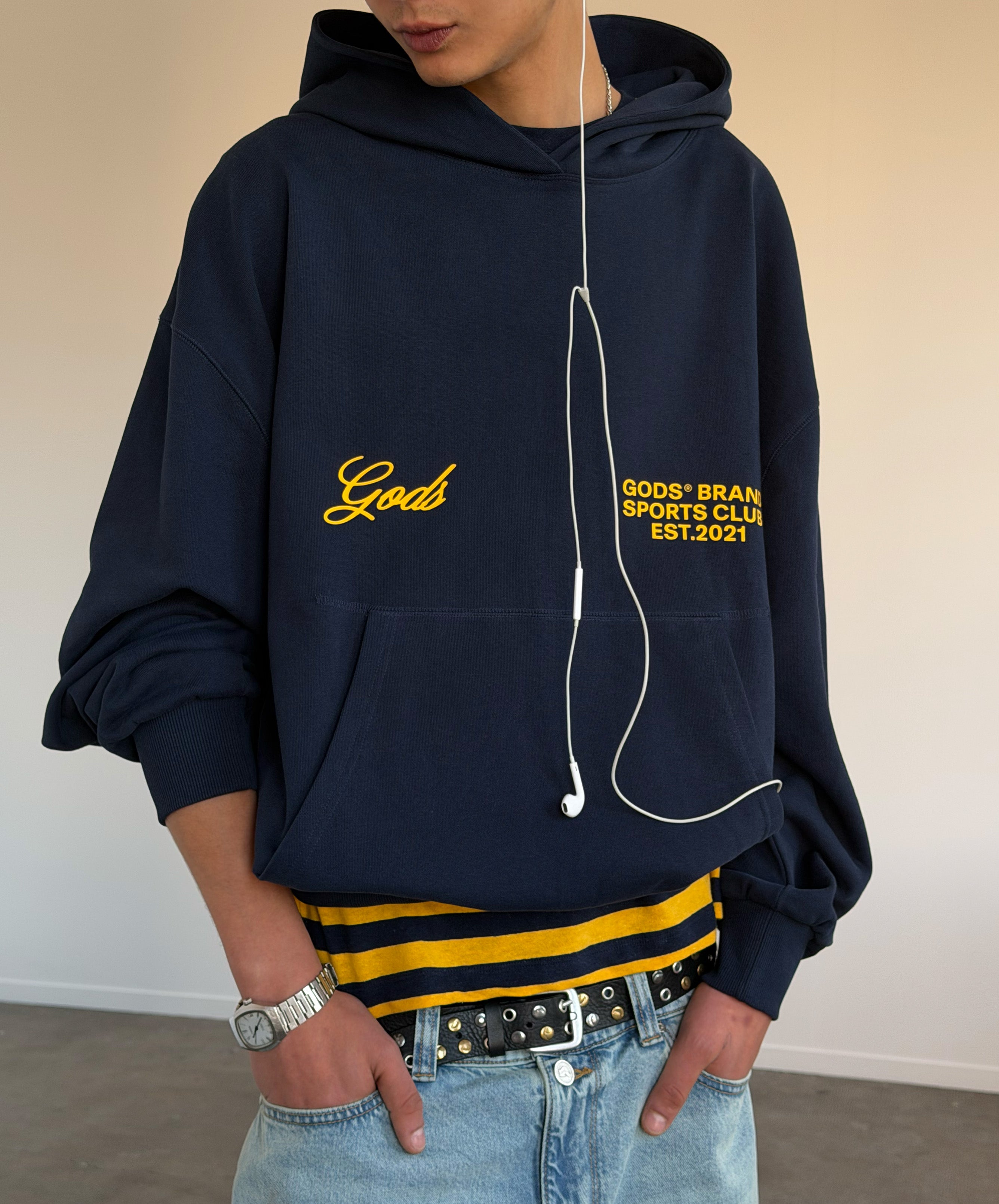 Gods® Brand Sports Club Hoodie Navy