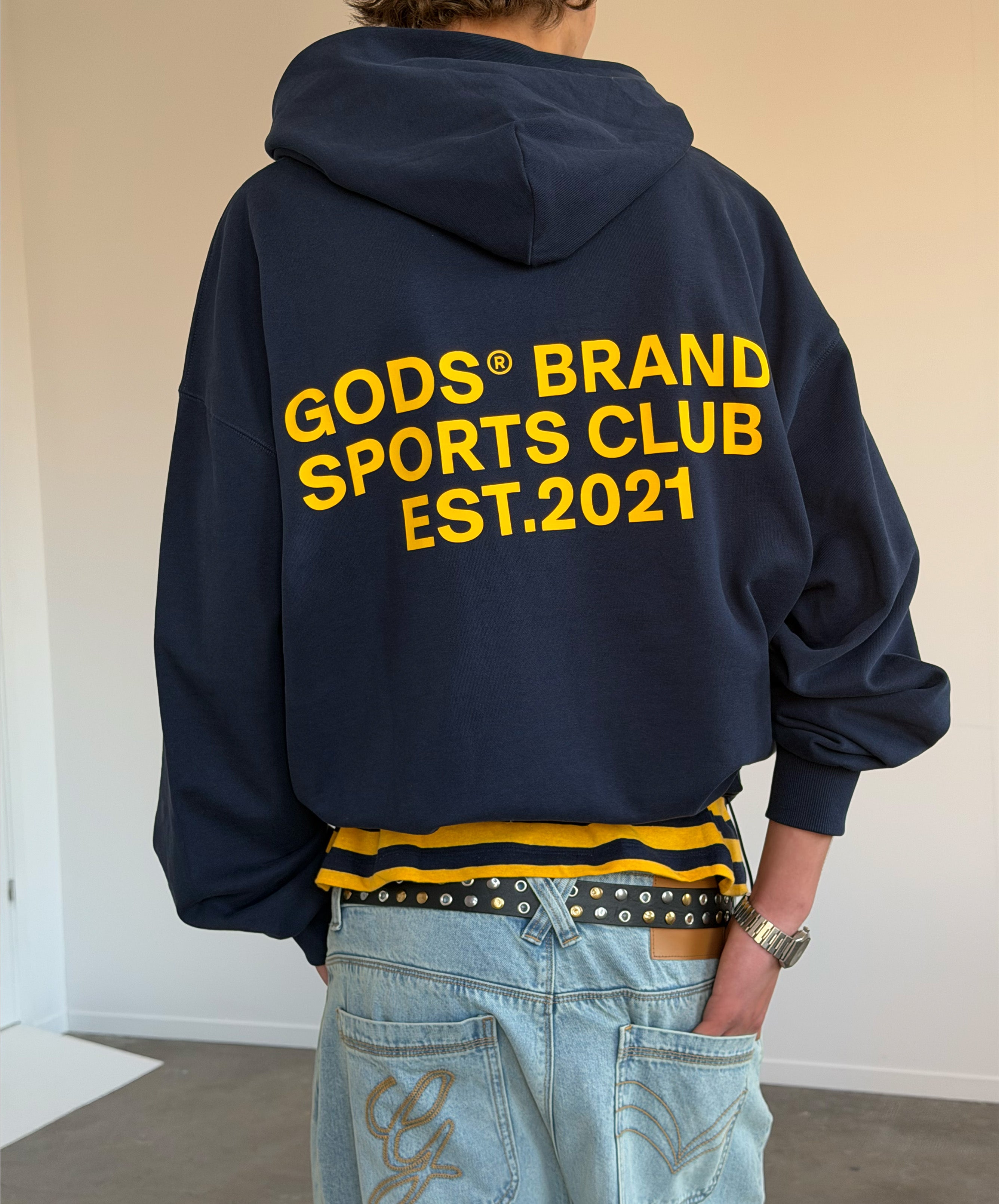 Gods® Brand Sports Club Hoodie Navy