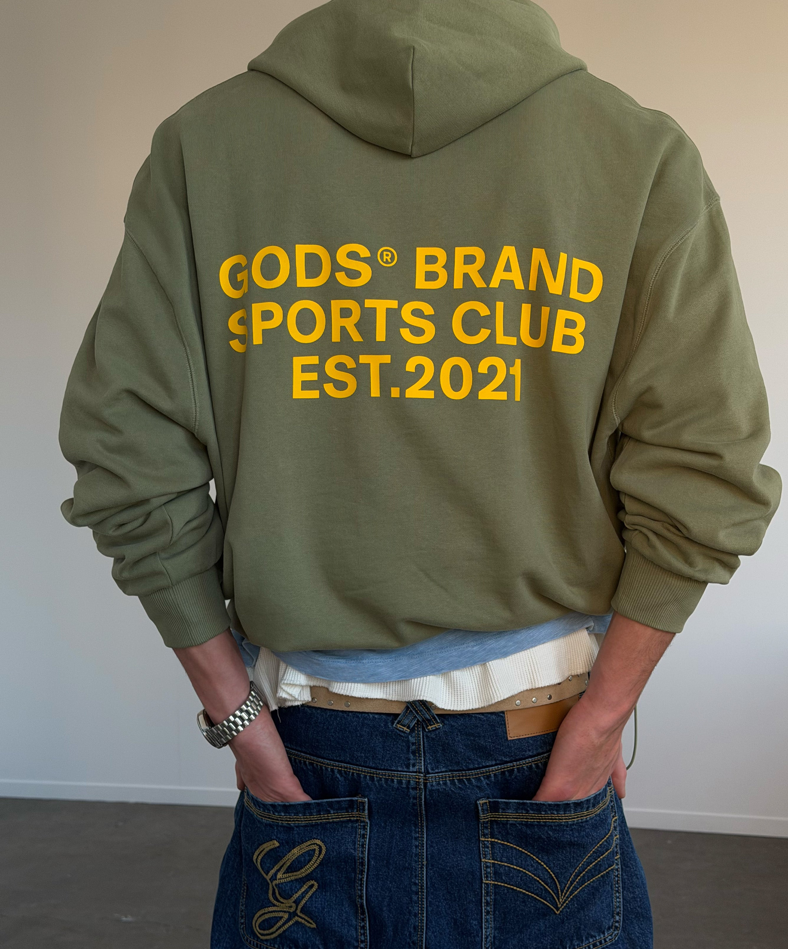 Gods® Brand Sports Club Hoodie Military Green