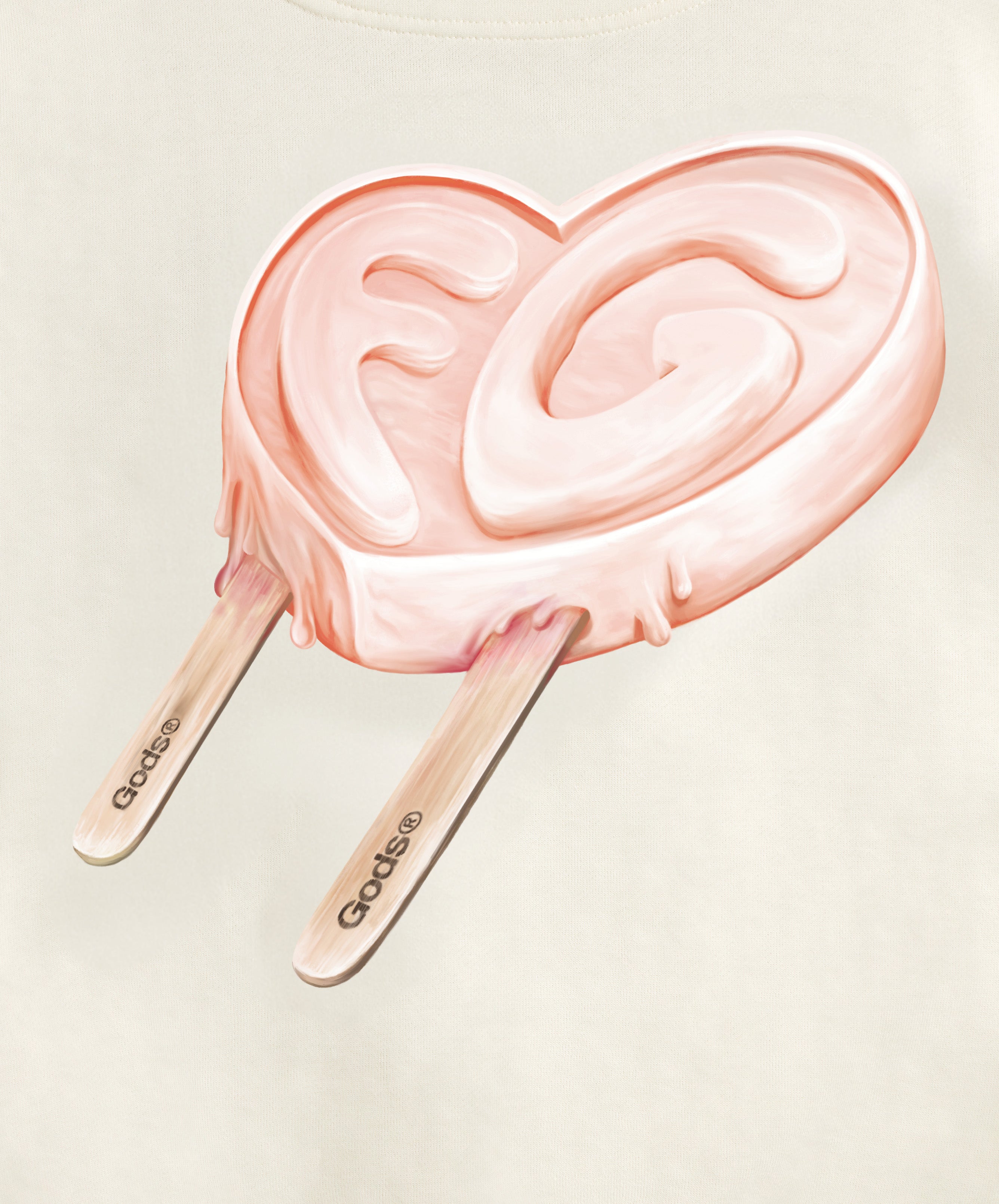 Iced Heart Hoodie Cream