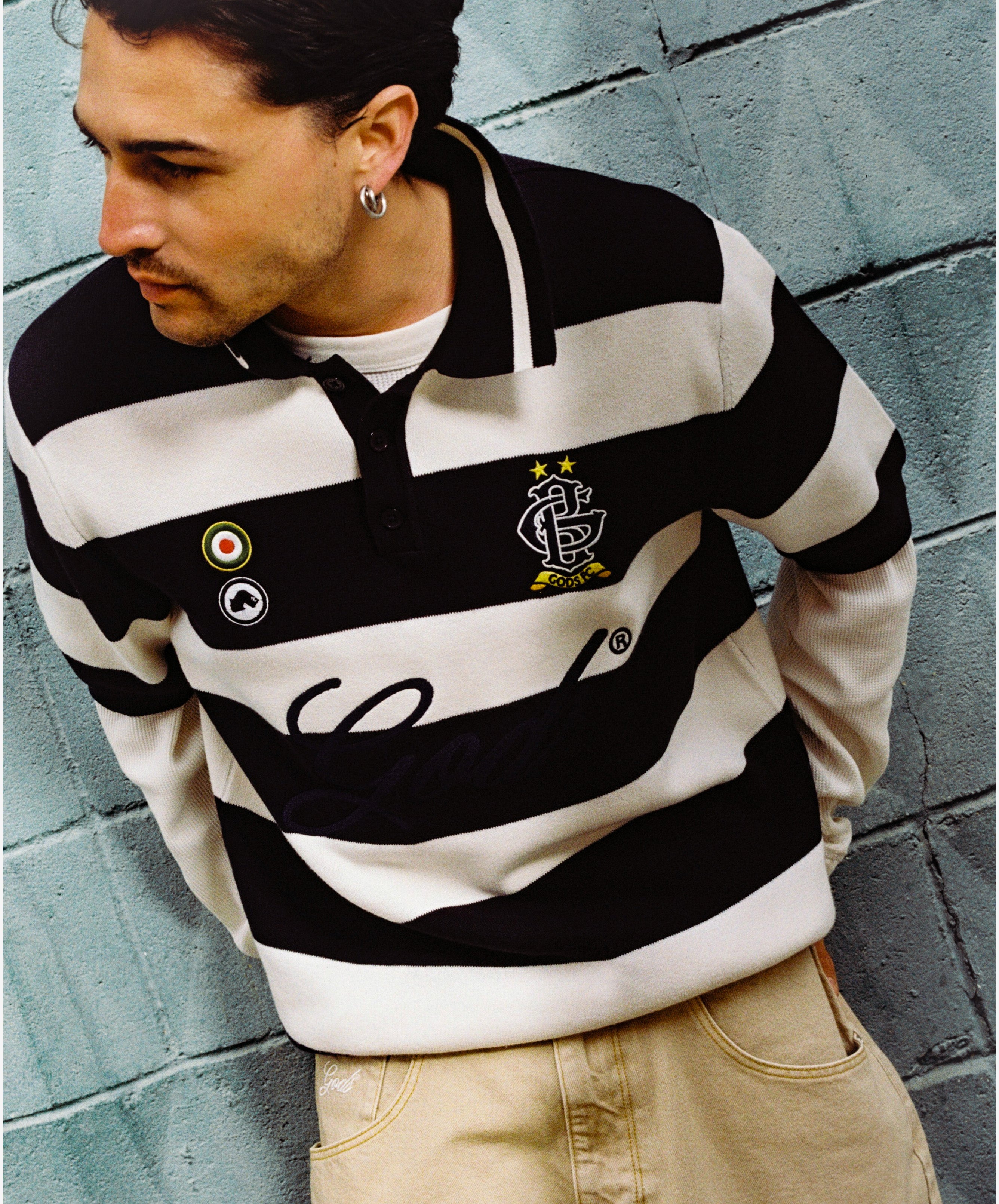 Striped Polo Navy