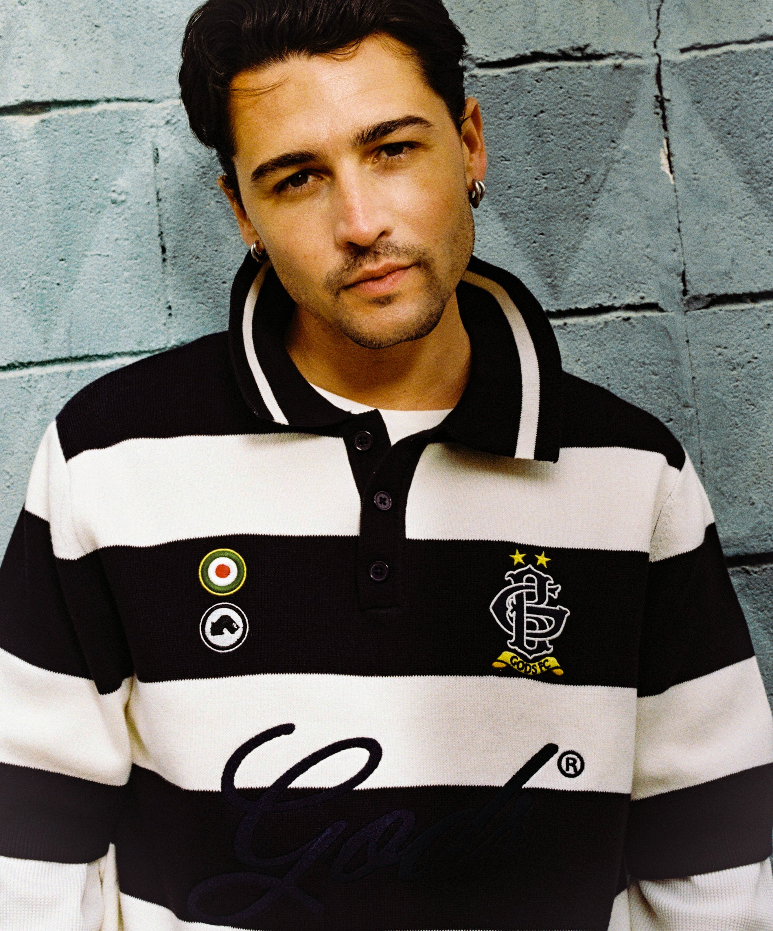 Striped Polo Navy