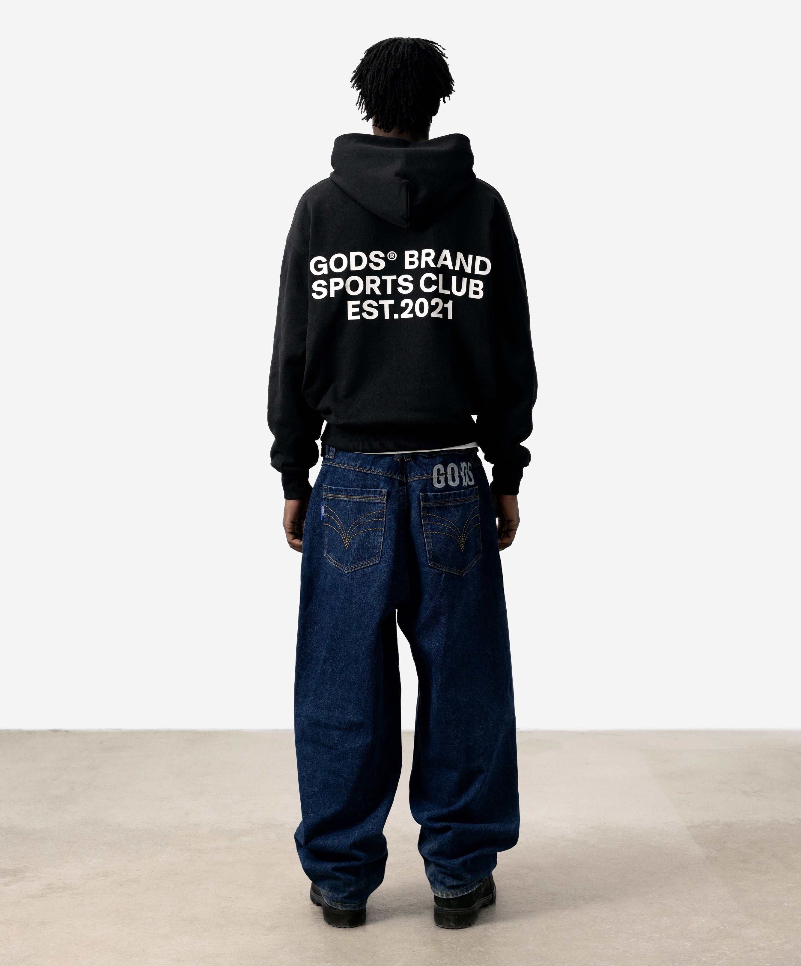 Gods® Brand Sports Club Hoodie Black
