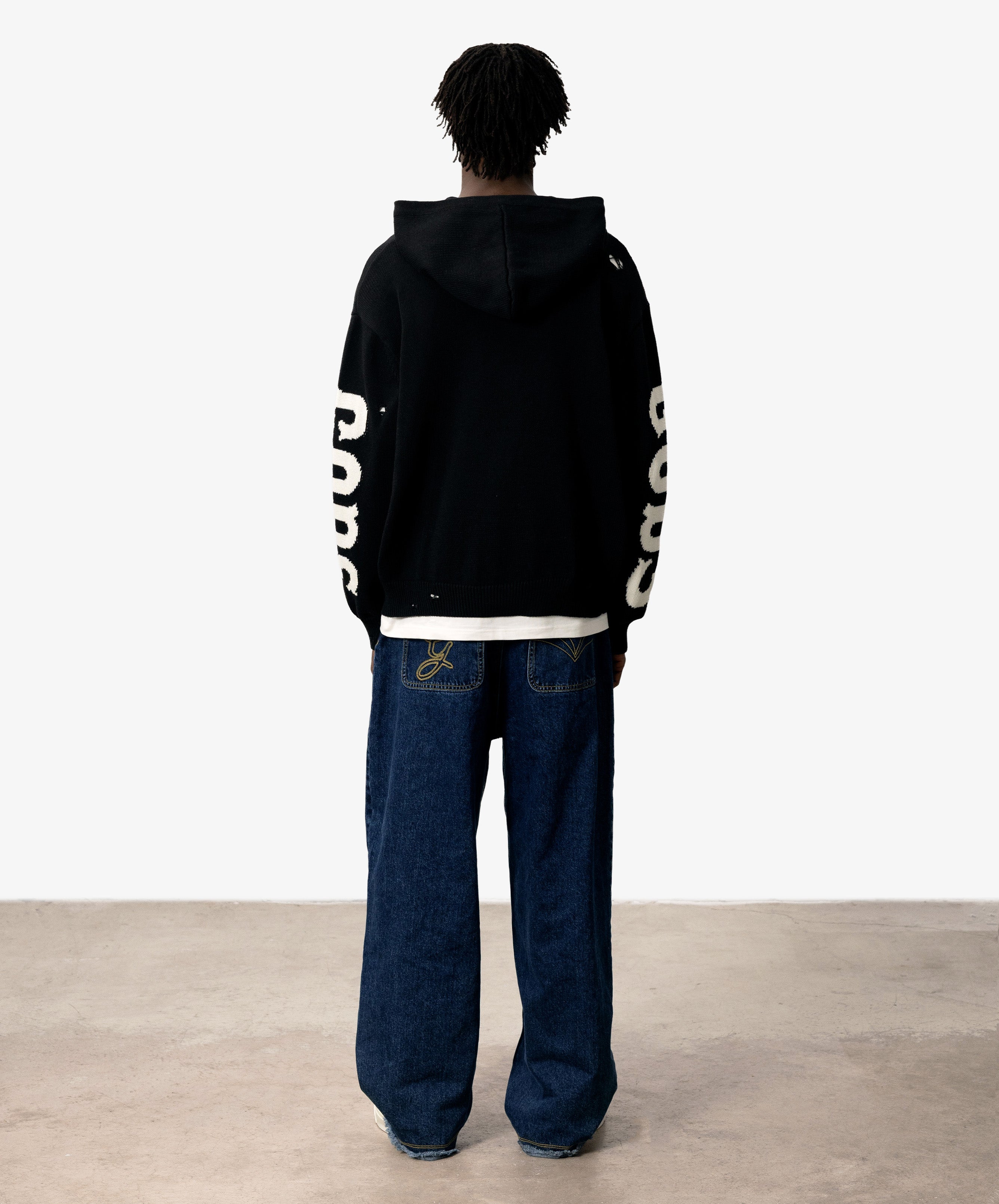 G Knitted Zipper Black