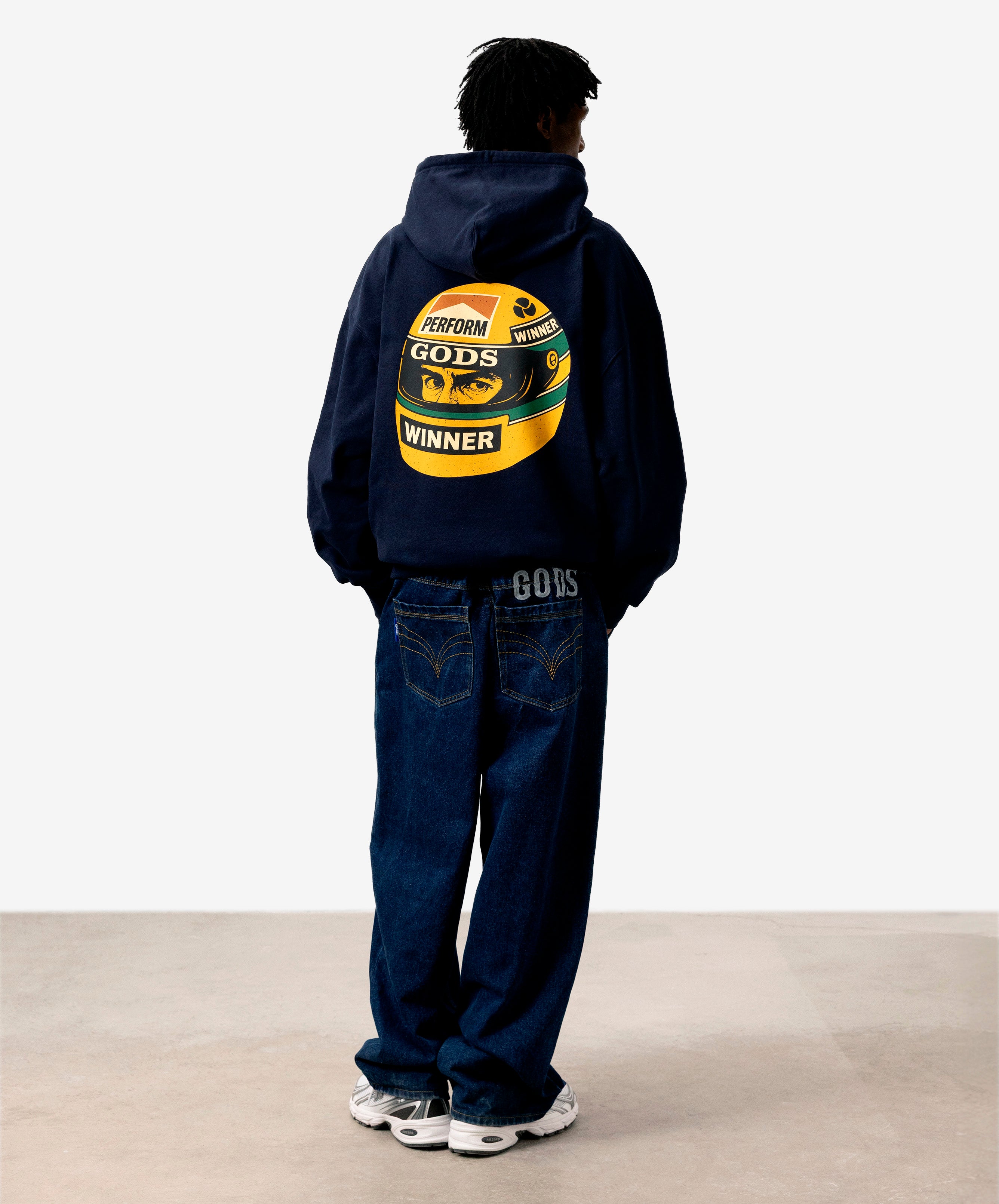 Ayr Cropped Hoodie Navy