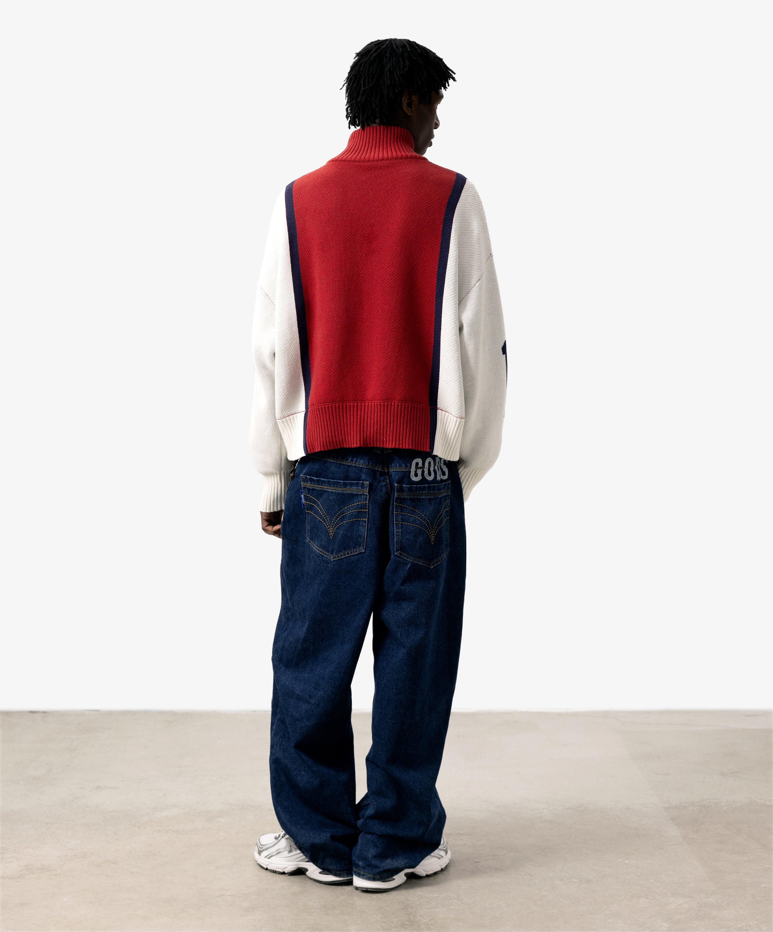 Alpine Rally Knitted Zipper Red-White