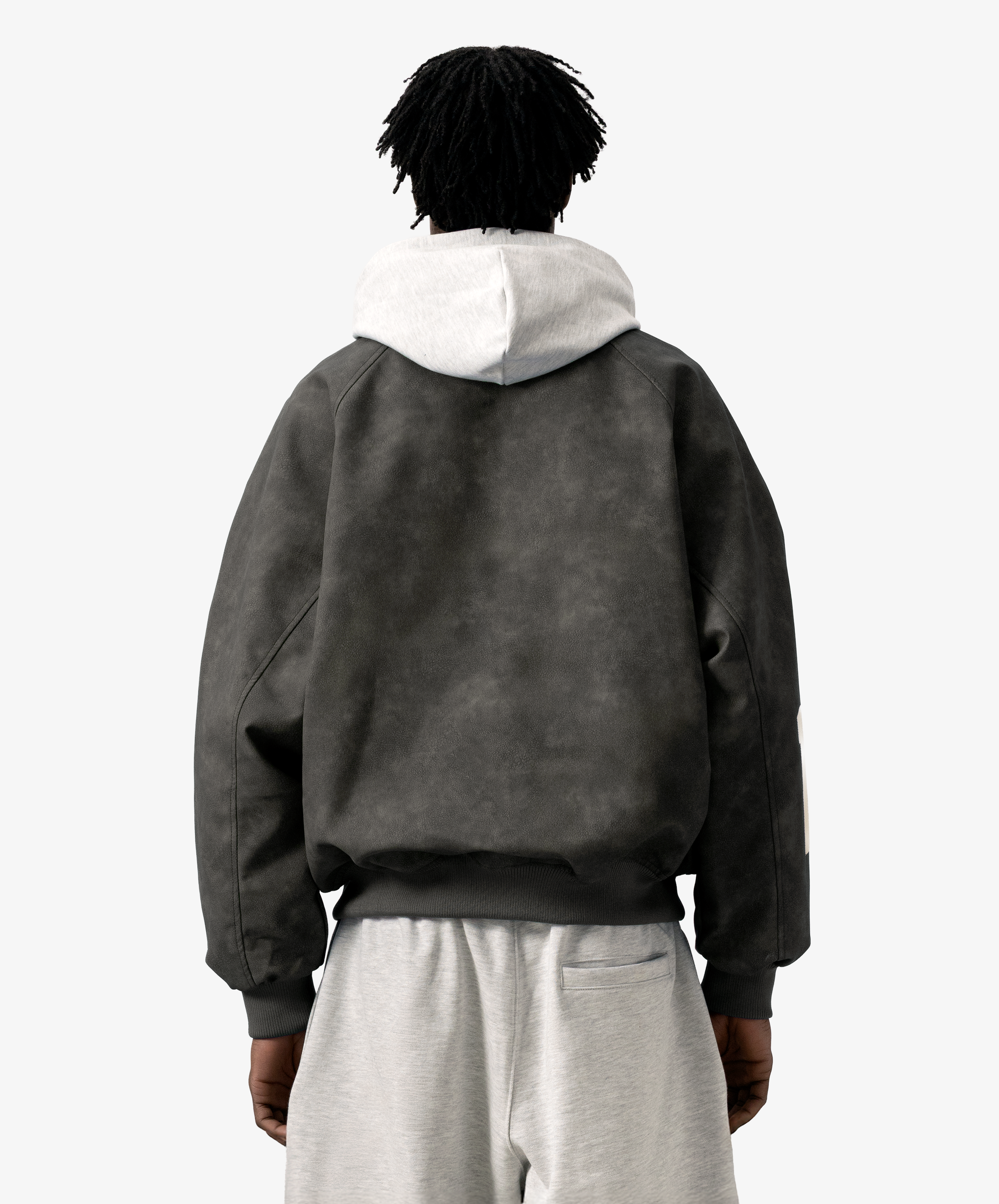 Vegan Leather Jacket Dark Grey