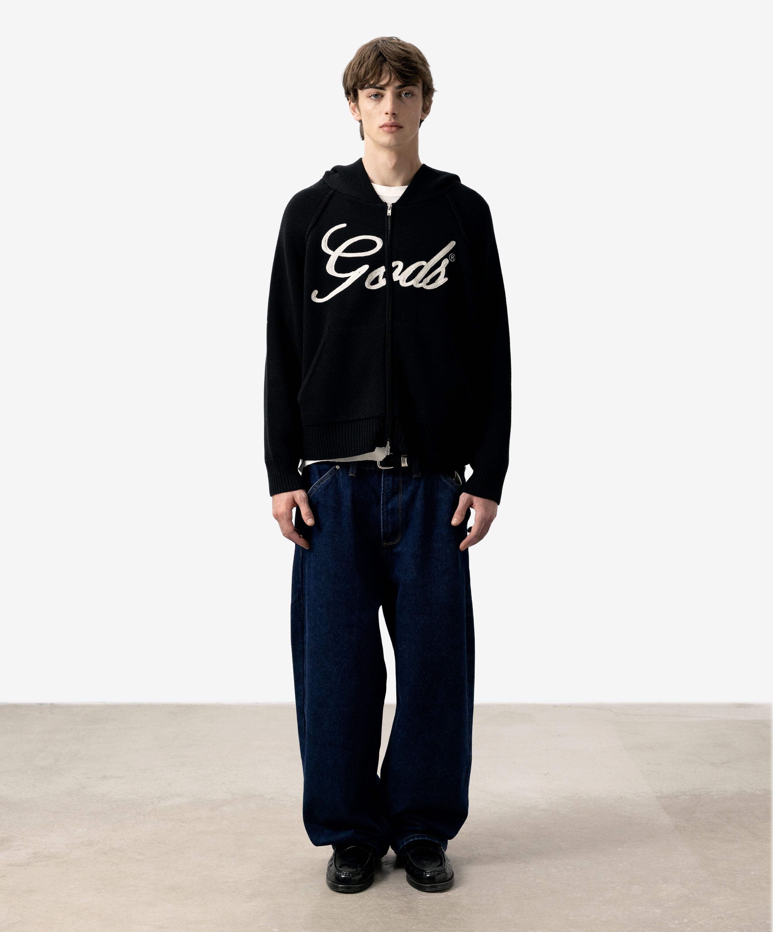 Gods Knitted Zipper Black