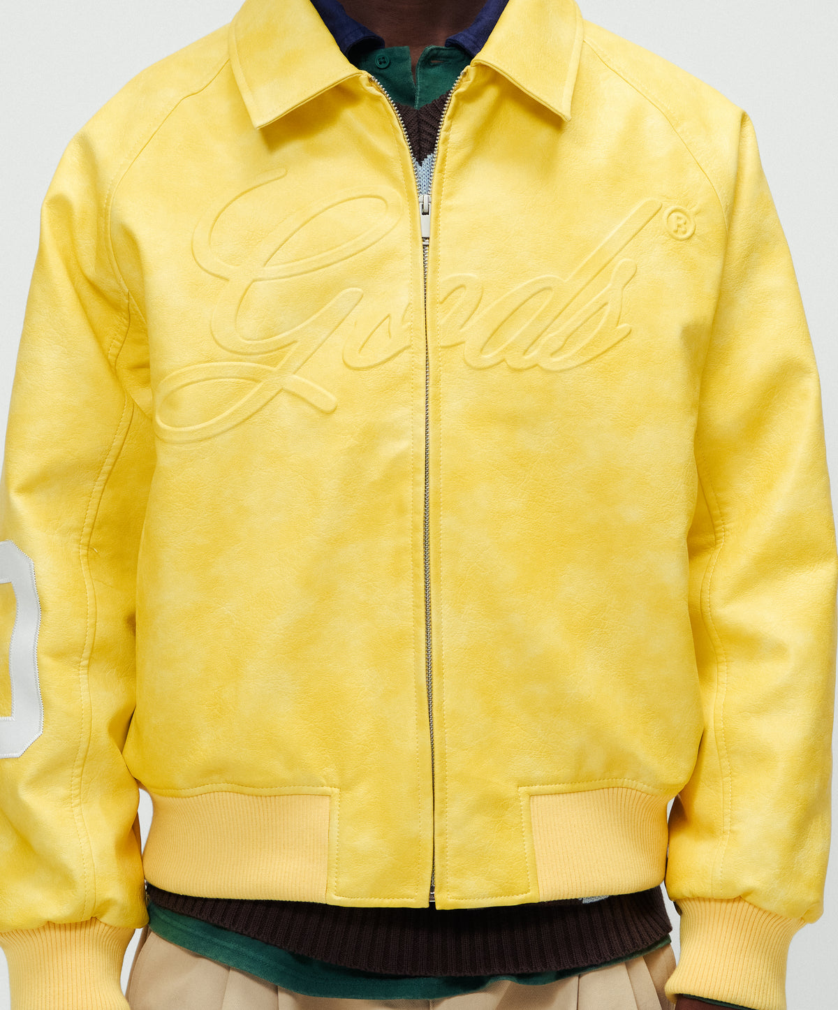 Vegan Leather Jacket Yellow