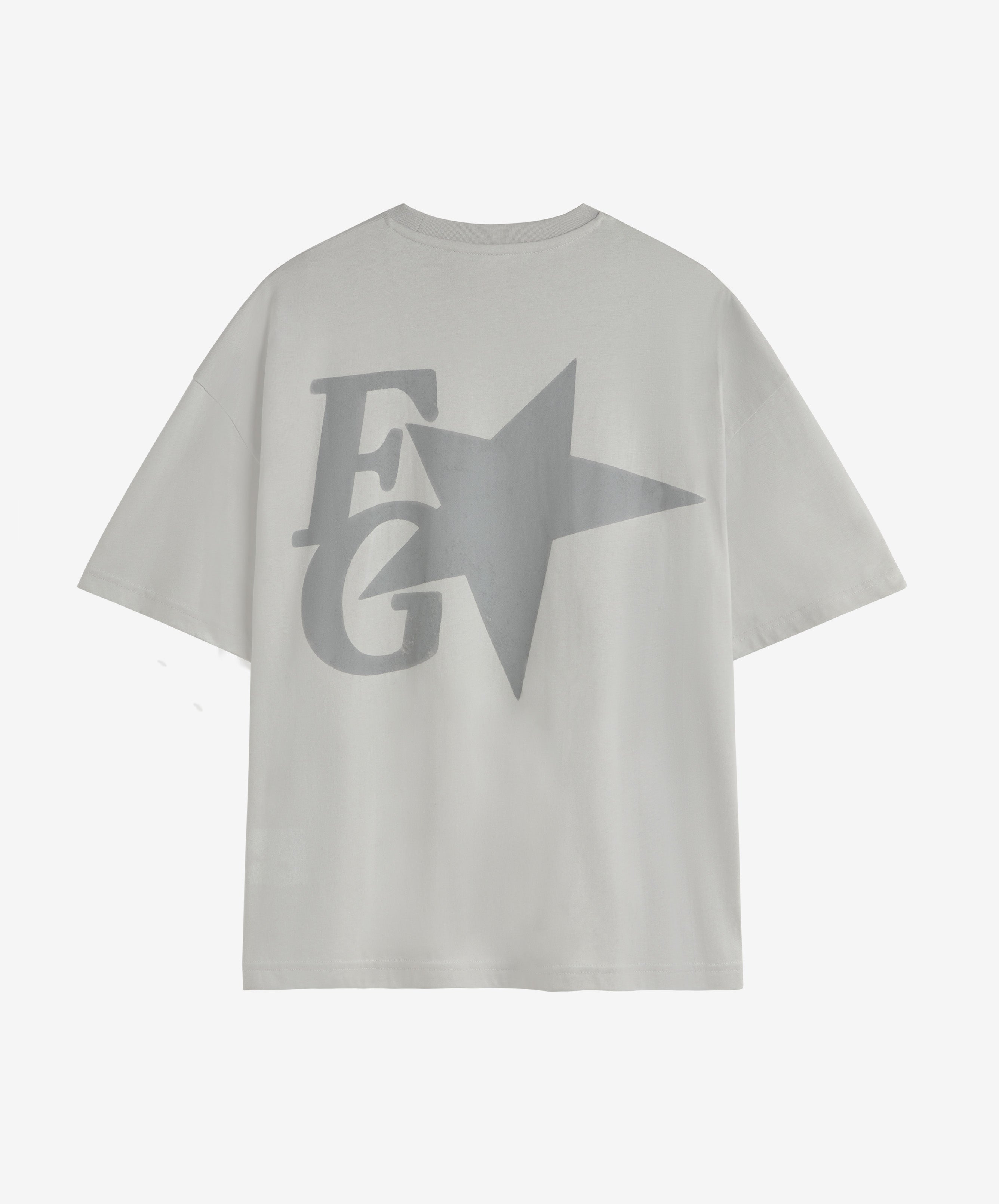 Star Boxy Tee Light Grey