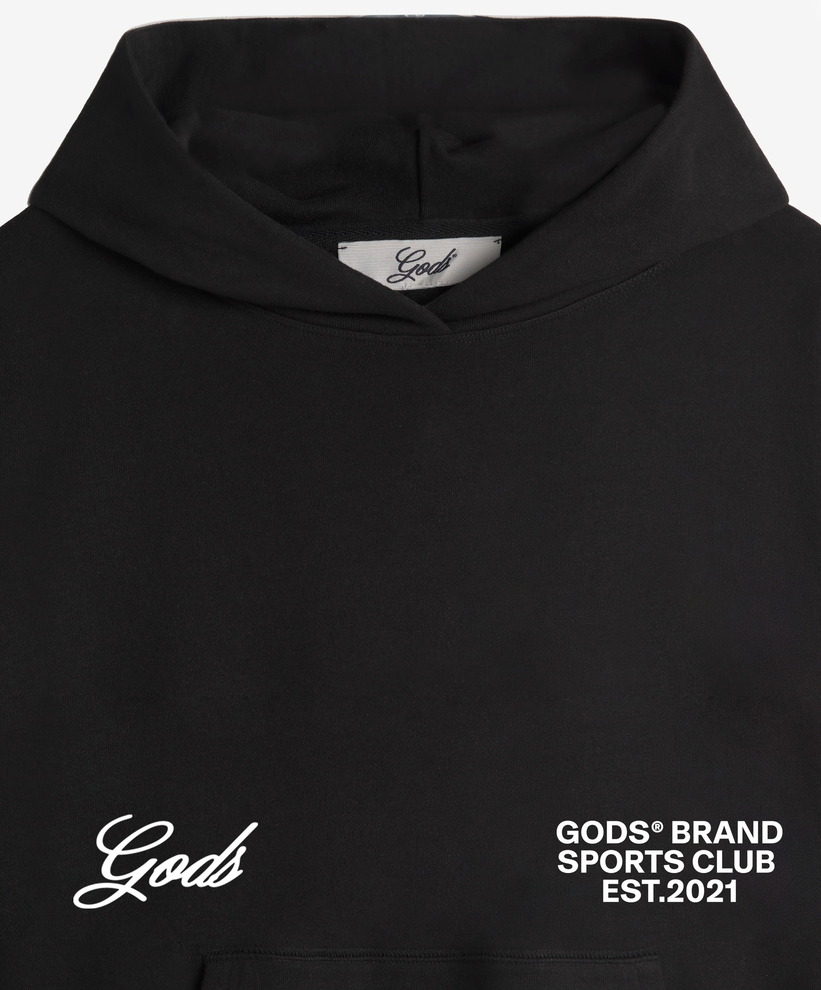 Gods® Brand Sports Club Hoodie Black