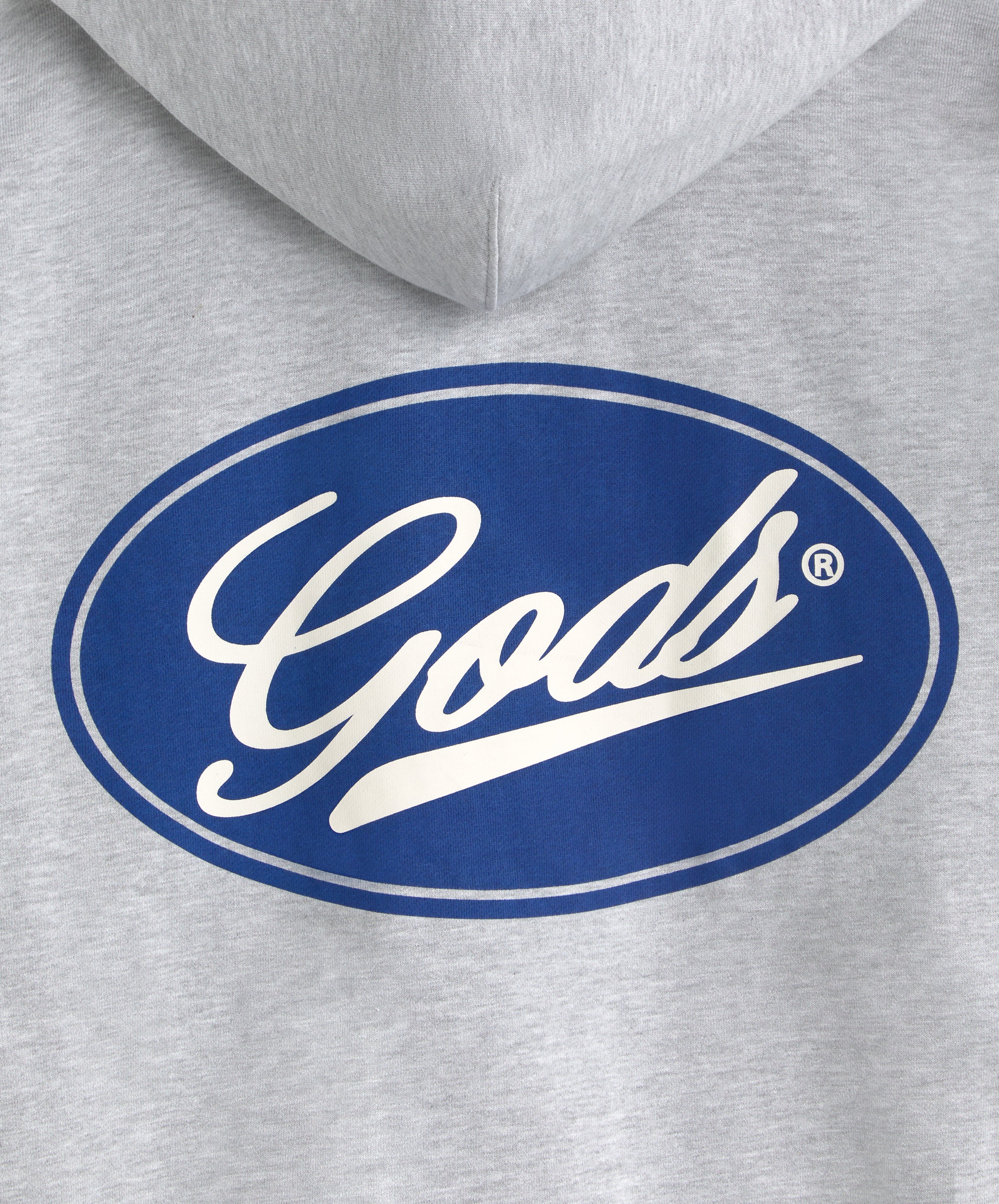 Blue Circle Cropped Hoodie Grey