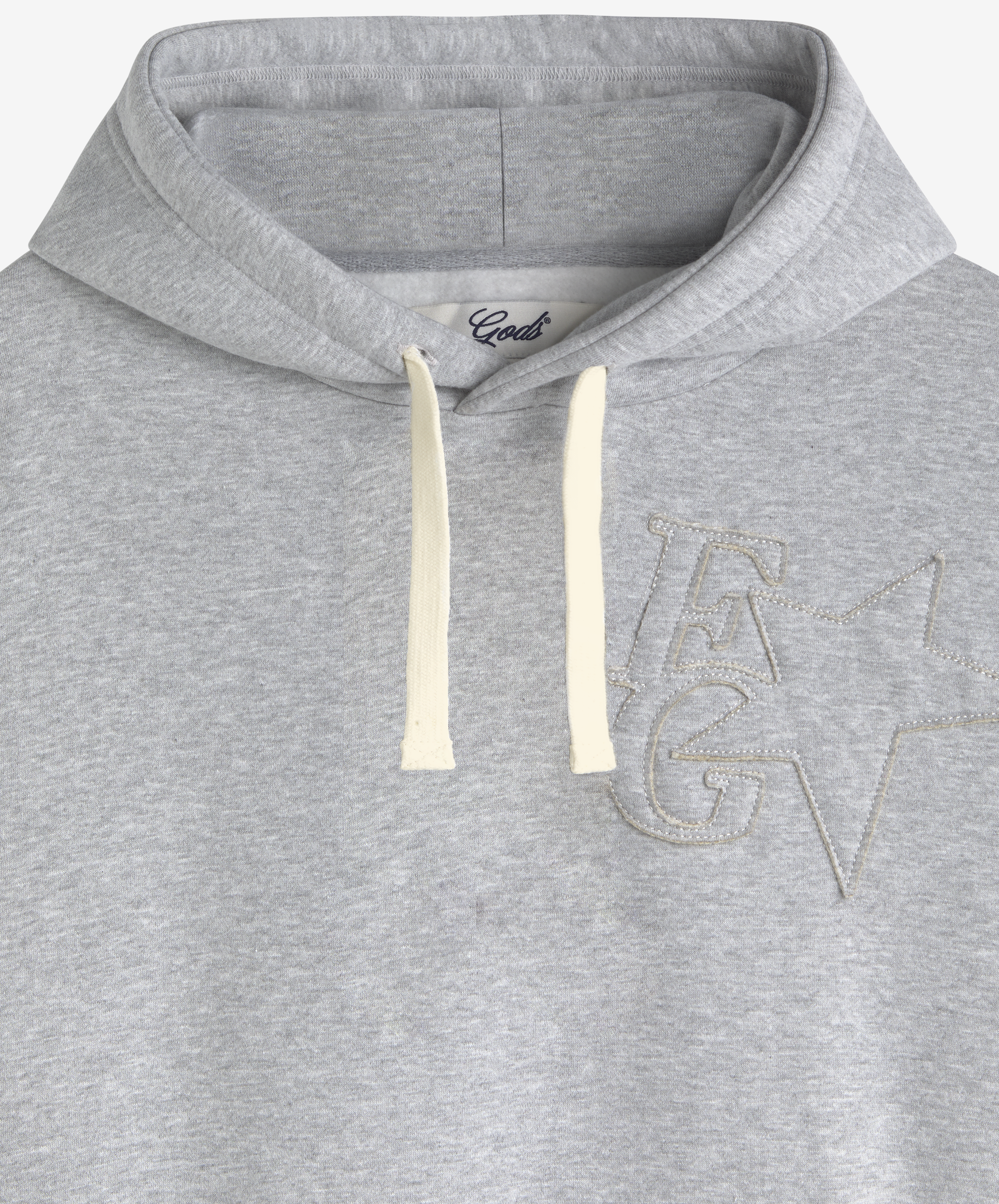 Star Hoodie Grey Melange