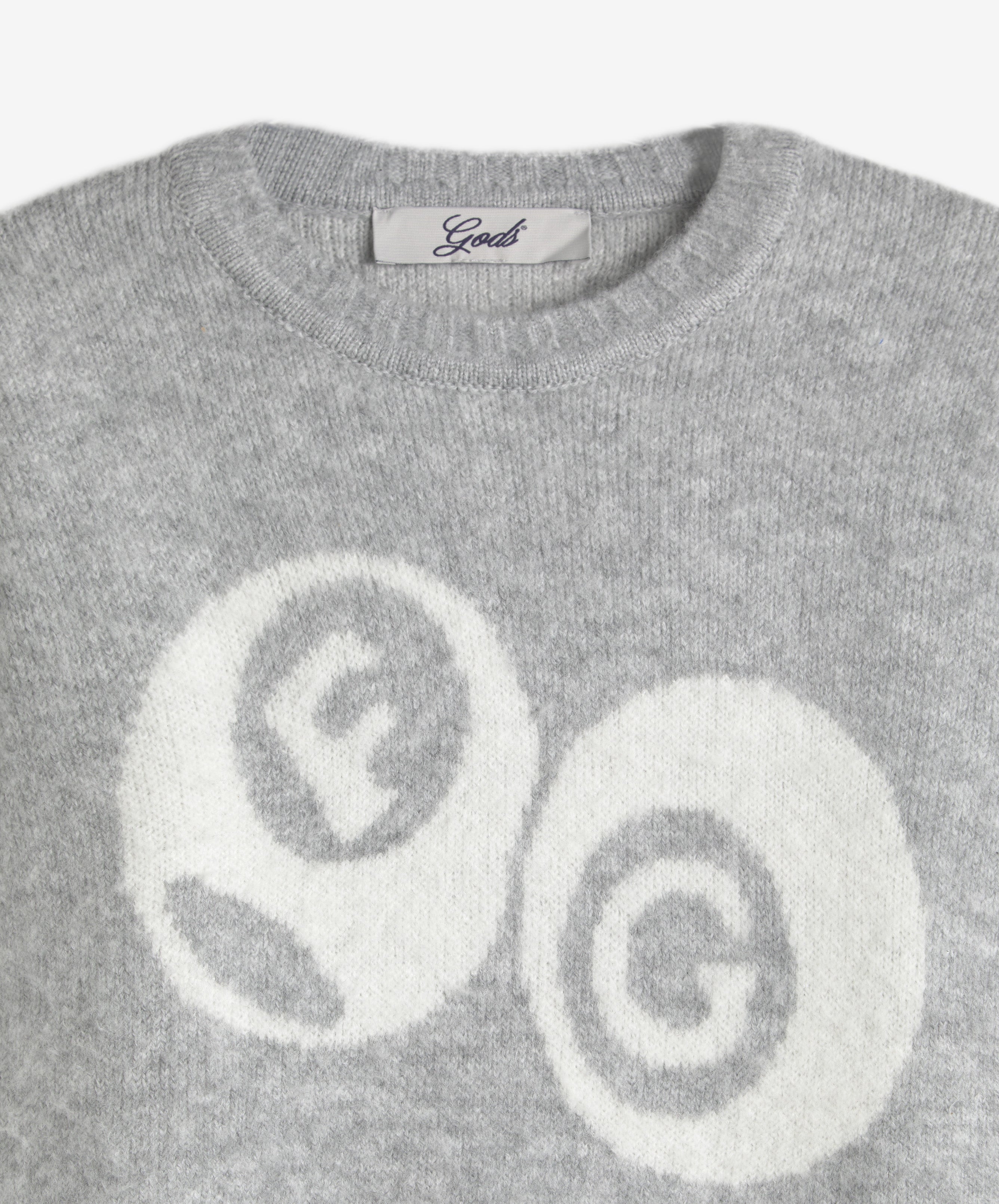 Billiard Knitted Mohair Sweater Light Grey